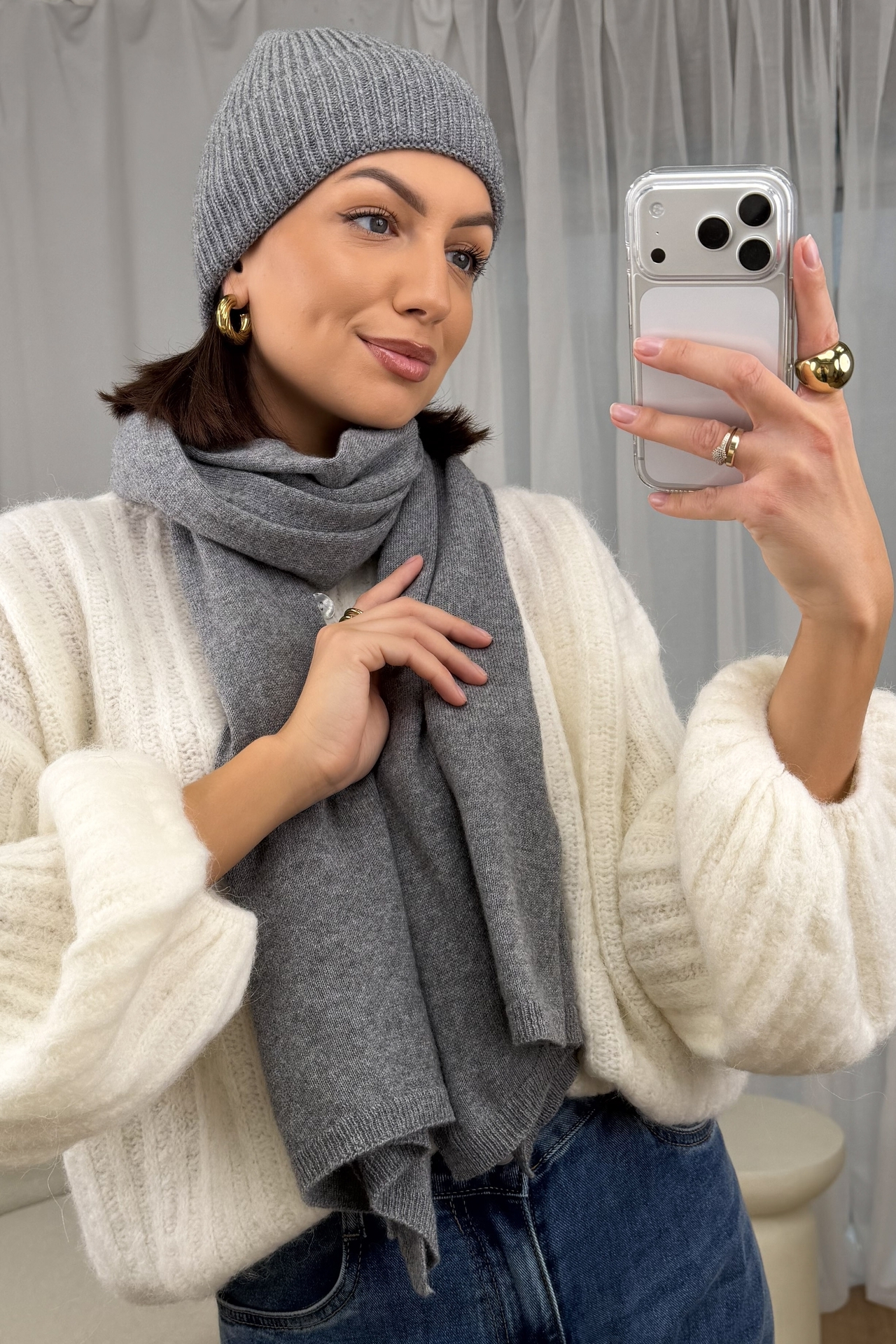 Komplet Czapka i Szalik Szary Rima 3