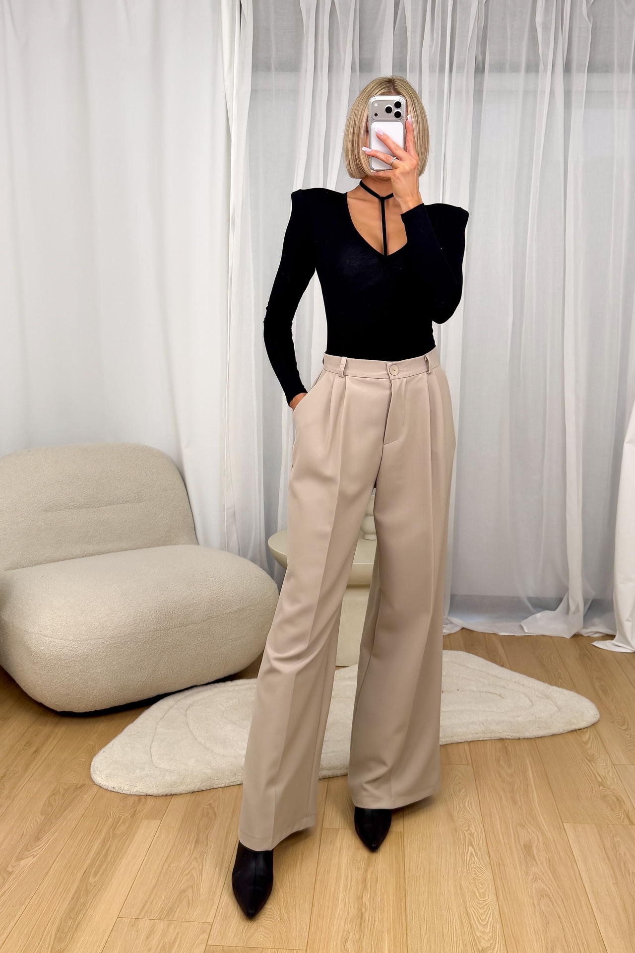 Spodnie Beżowe Palazzo 1