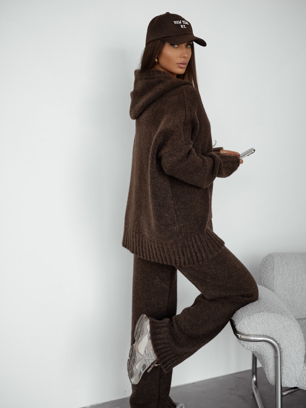 Komplet Sweterkowy Brązowy Lyn2