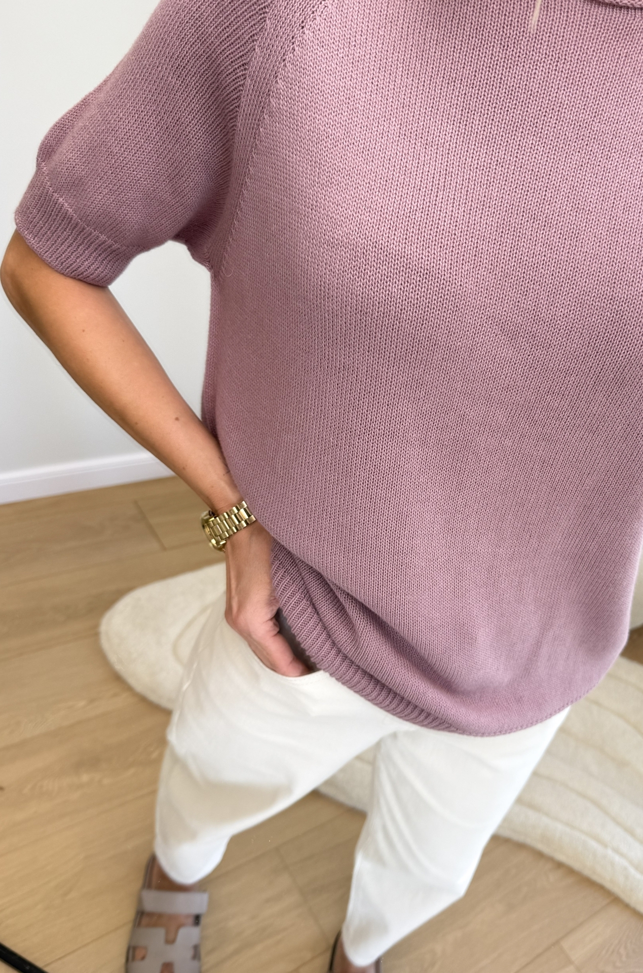Sweter Bawełniany Brudny Róż Cano 2