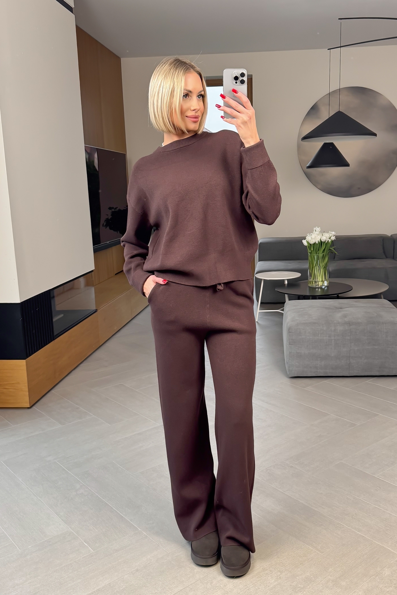 Komplet Sweterkowy Brązowy Lior 2