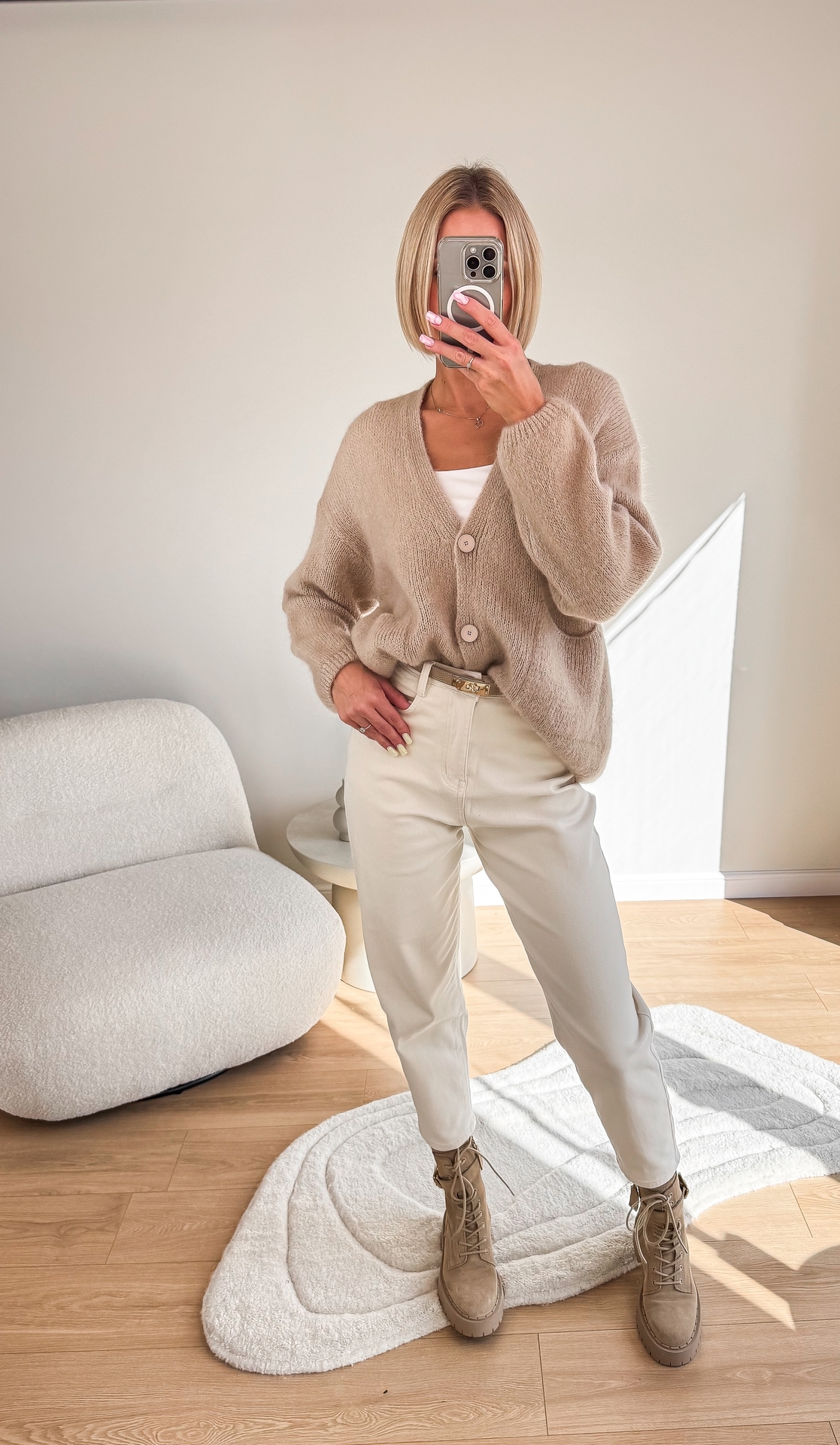 Sweter Rozpinany Beżowy Coll4