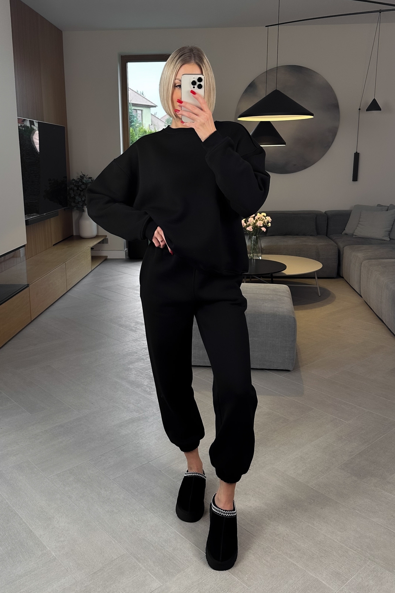 Komplet Czarny Ocieplany Baggy 1