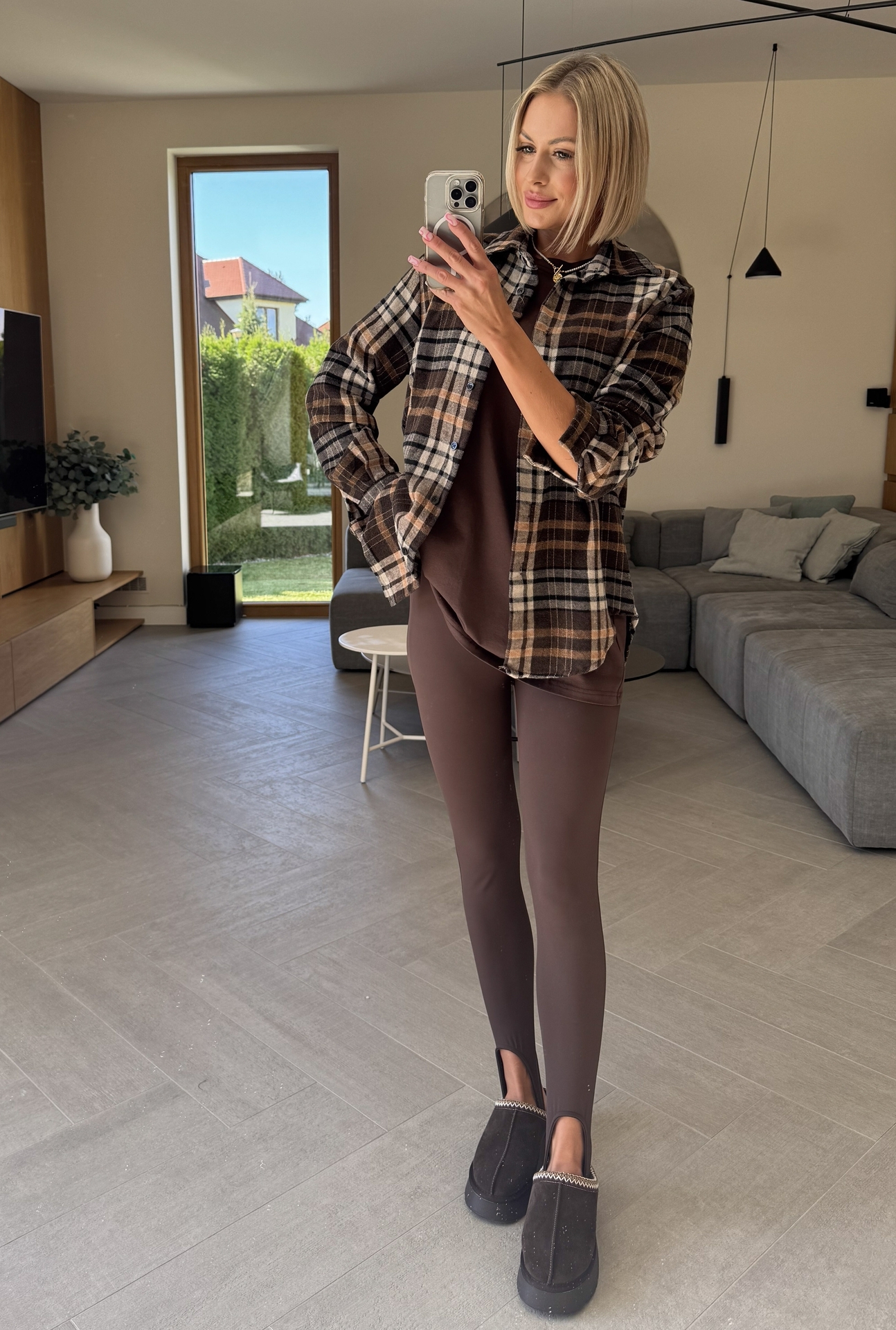 Koszula w Kratkę Brązowa Lucky 2