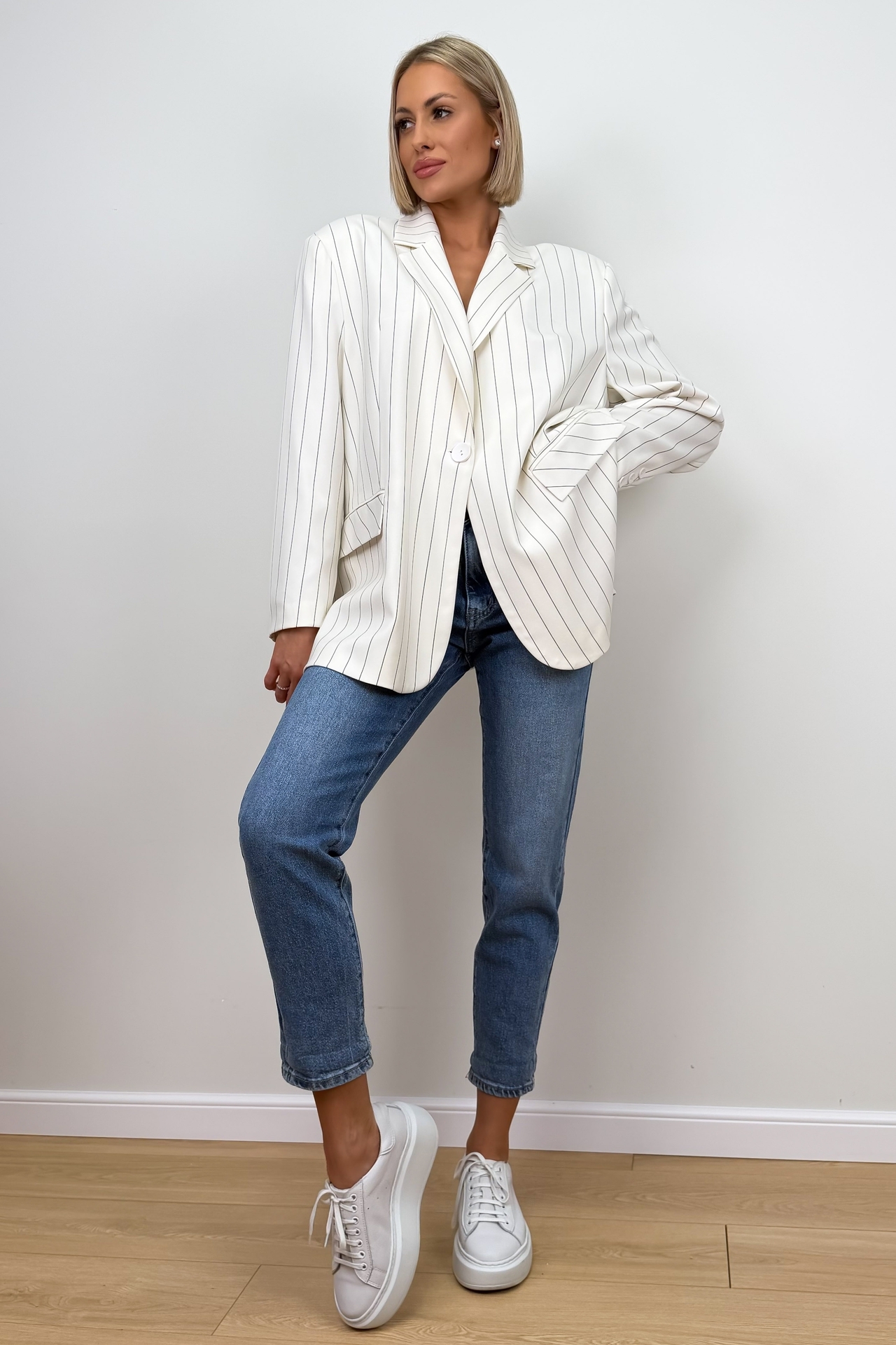 Marynarka Kremowa w Paski Sansa 2