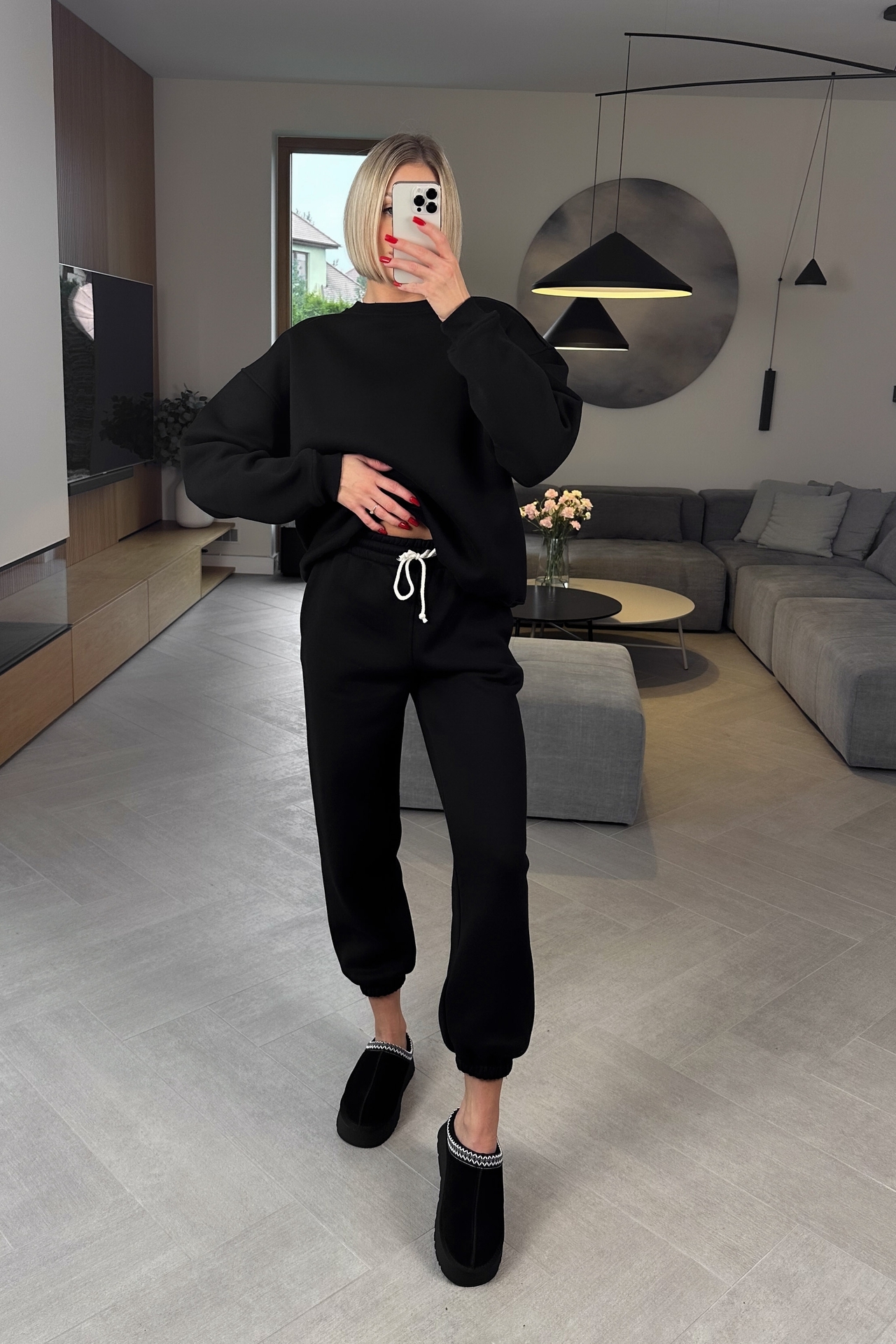 Komplet Czarny Ocieplany Baggy 4