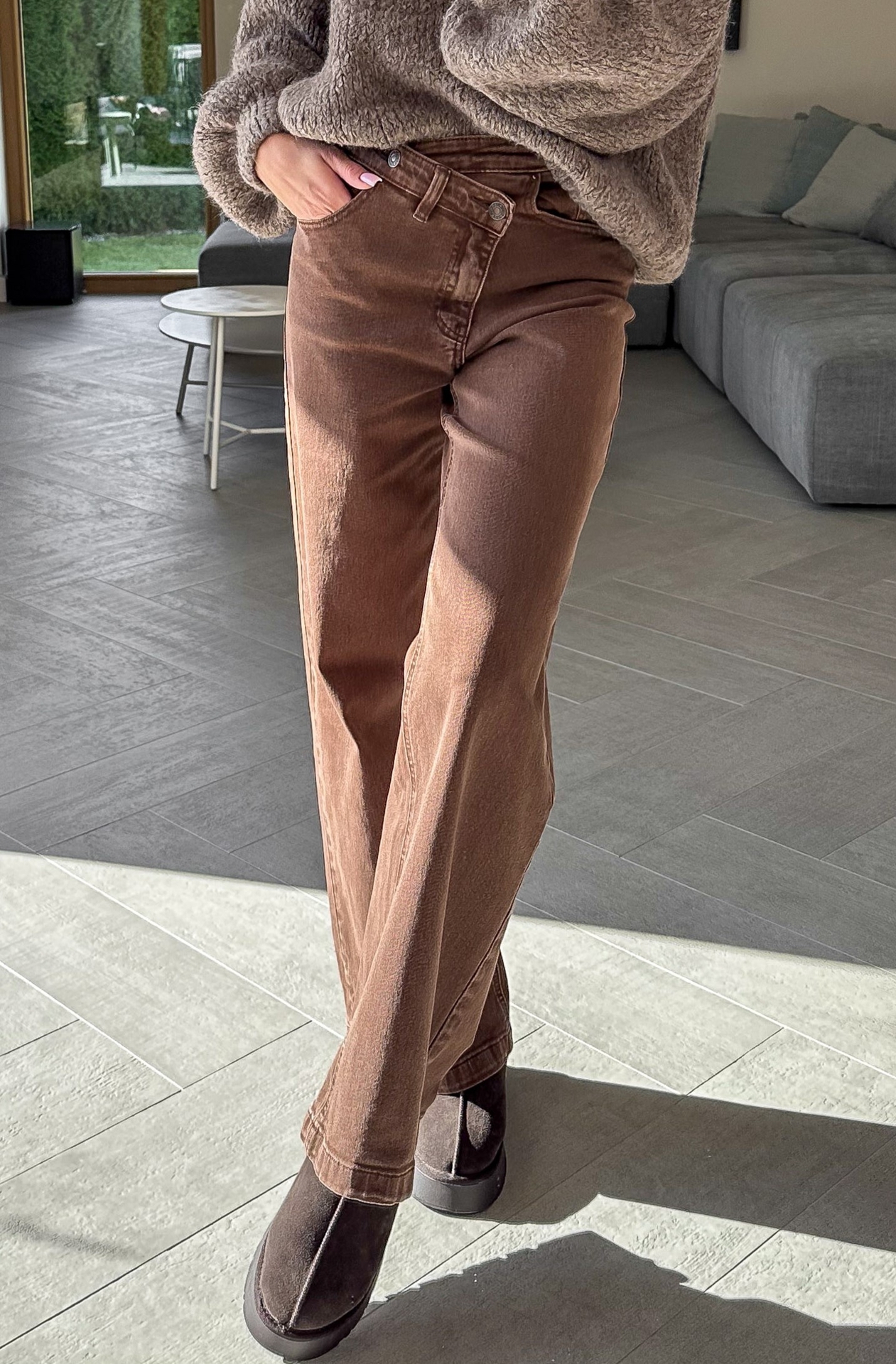 Spodnie Brązowe Dad Fit 1