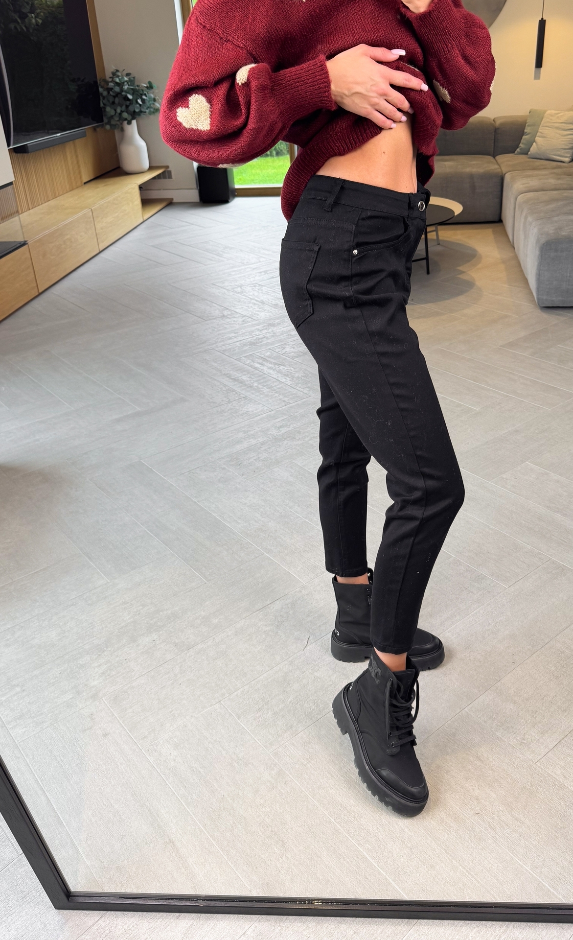 Spodnie Czarne Mom Fit 3