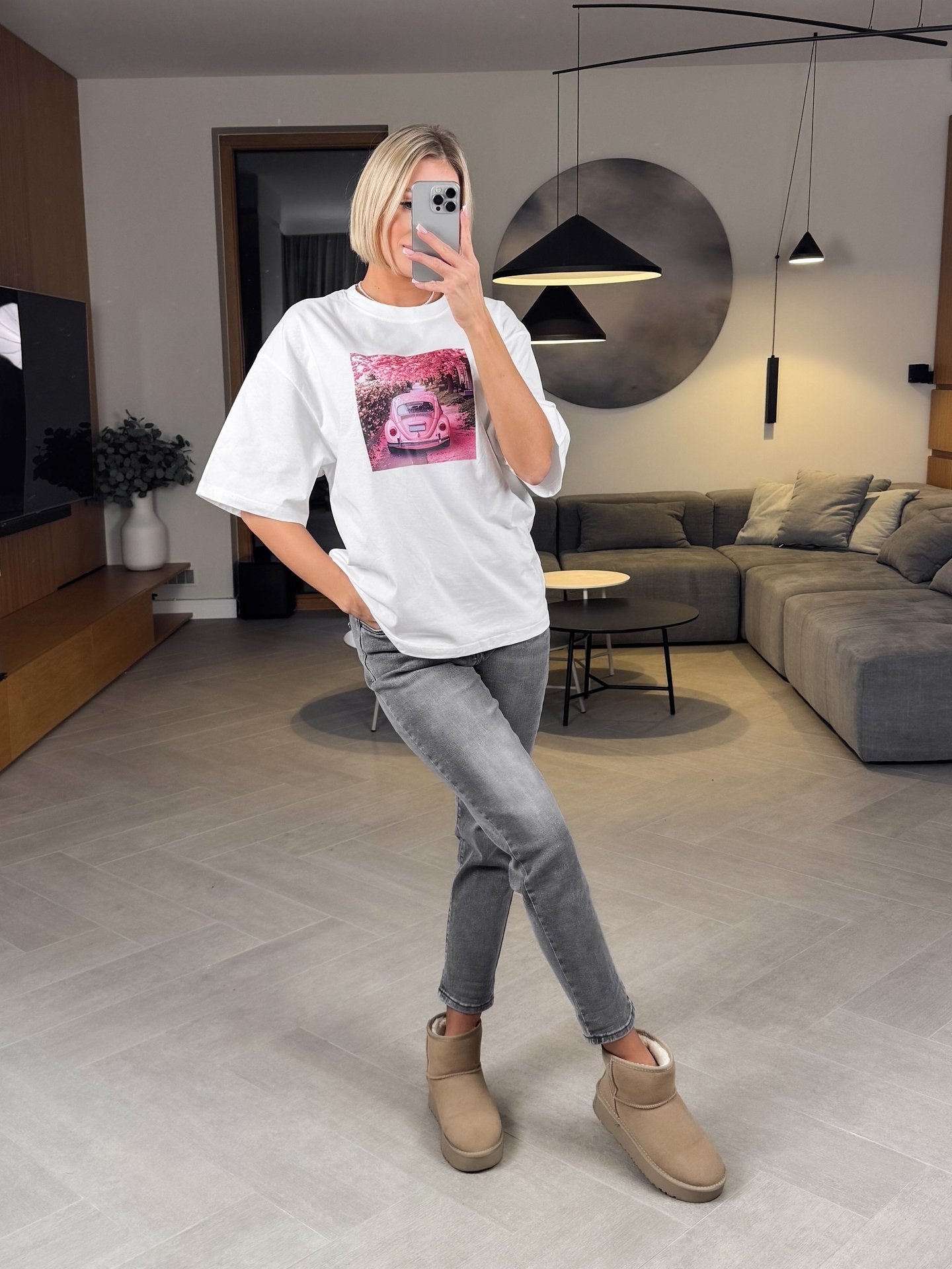 T-shirt Kremowy Pink Ride 2