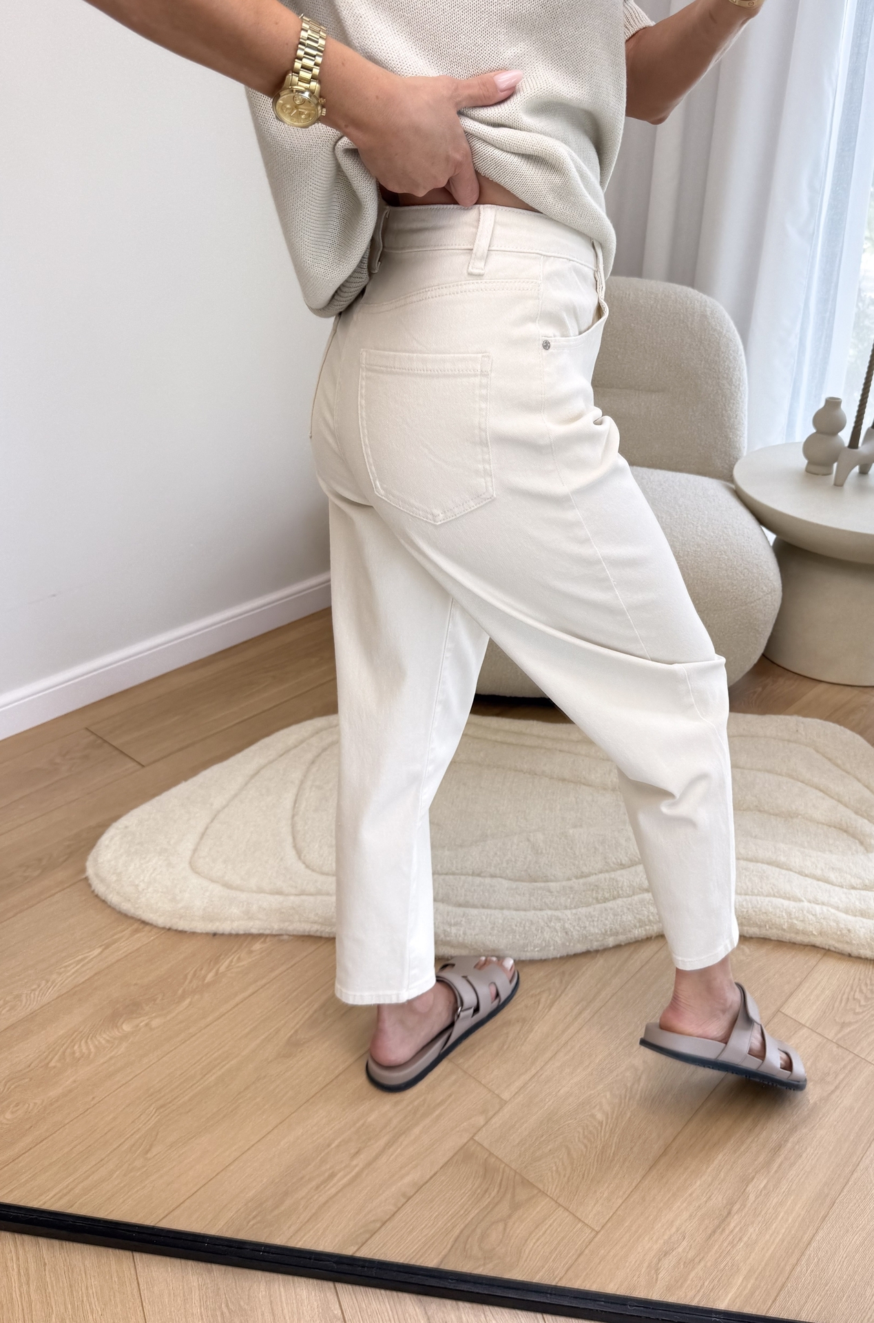 Spodnie Kremowe Skinny 3