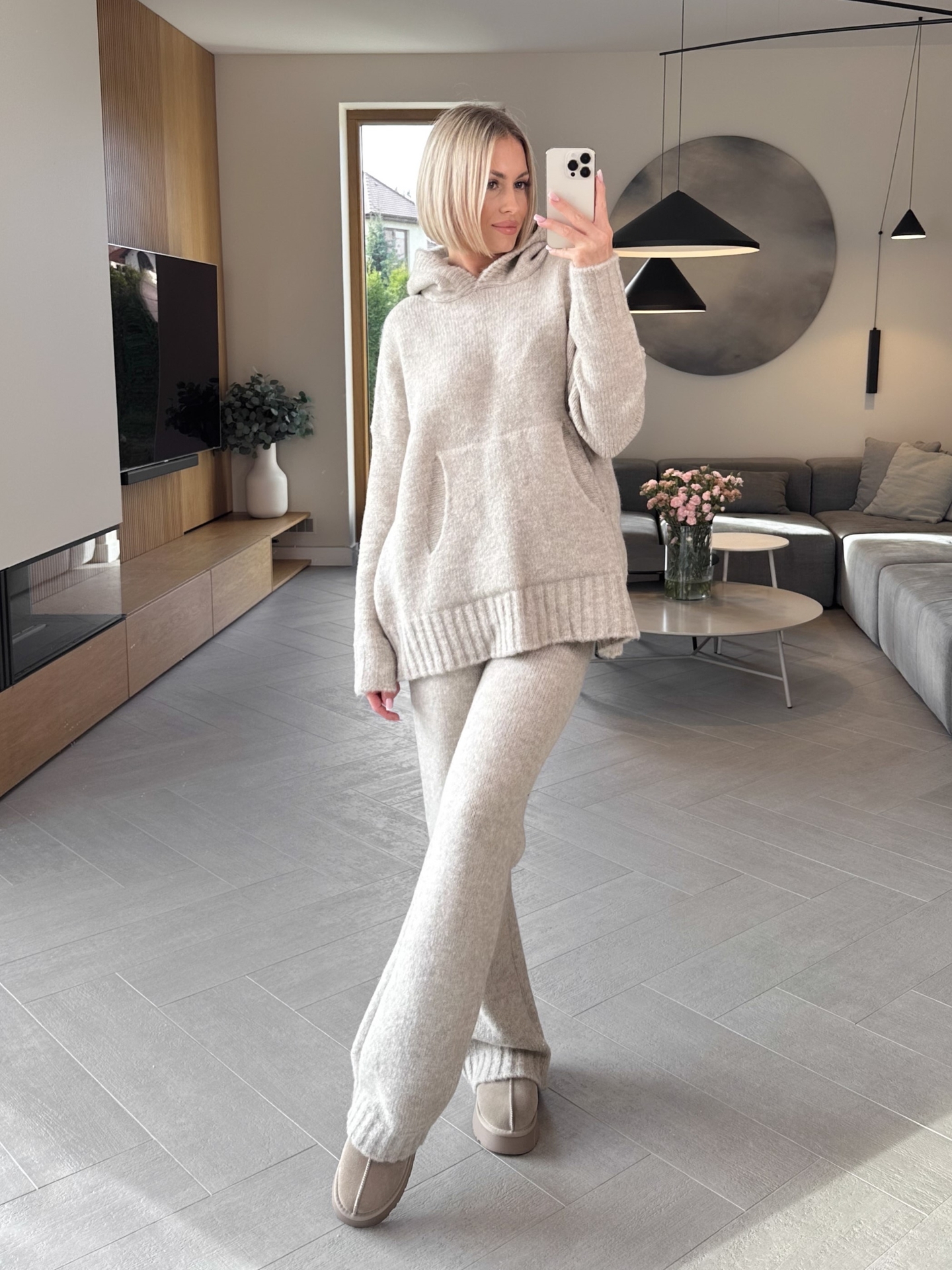 Komplet Sweterkowy Beżowy Lyn 2