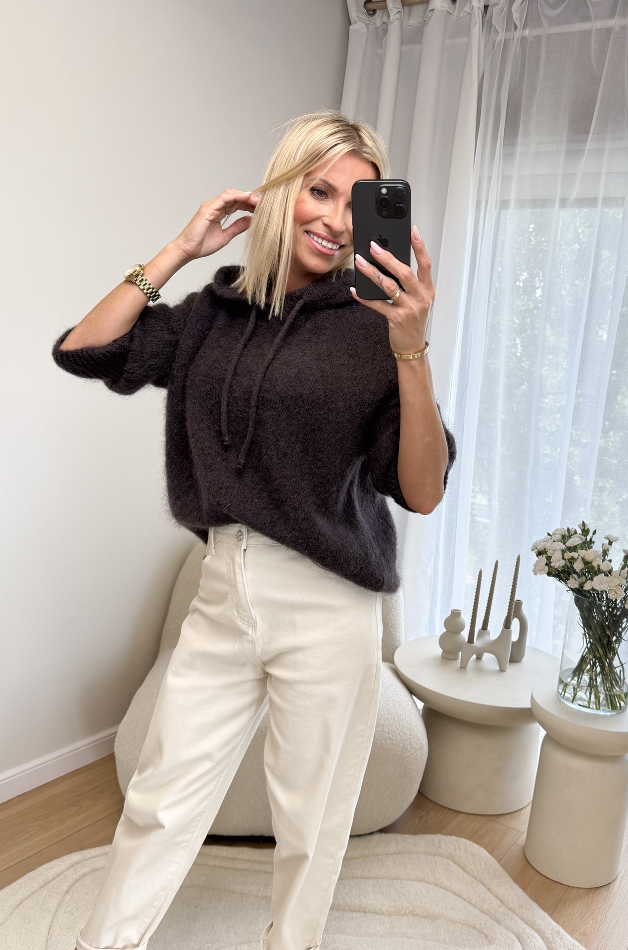 Sweter z Kapturem Brązowy Res 3