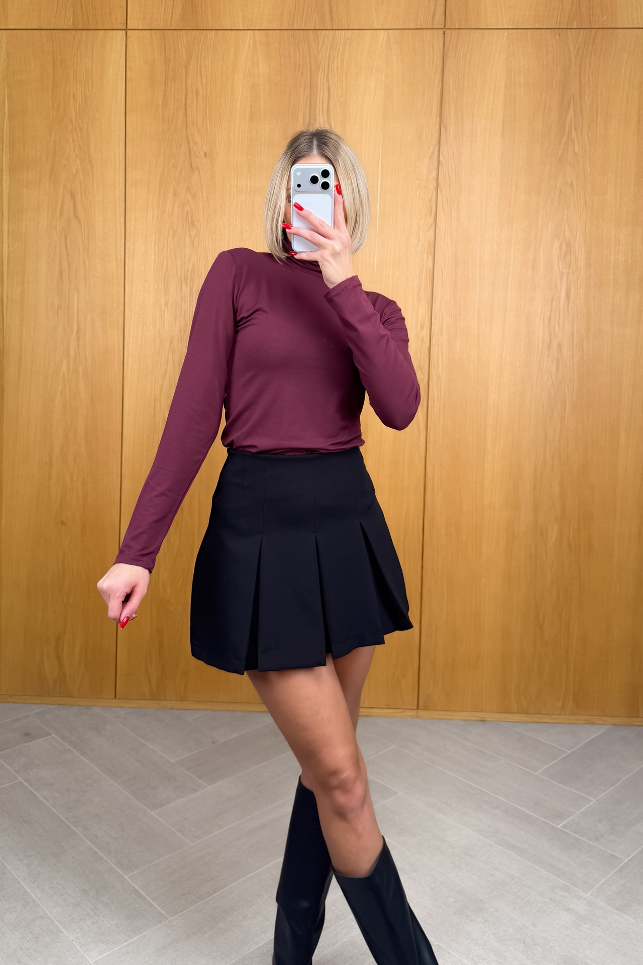 Bluzka z Golfem Bordowa Livia 3