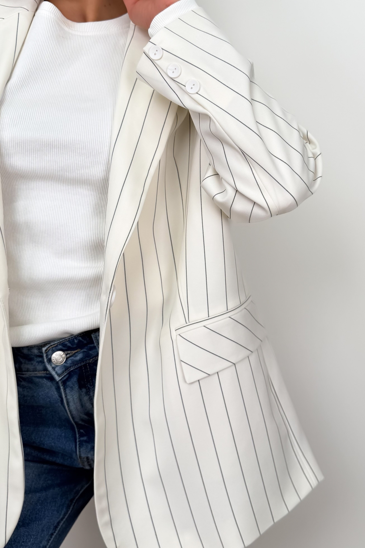 Marynarka Kremowa w Paski Sansa 5