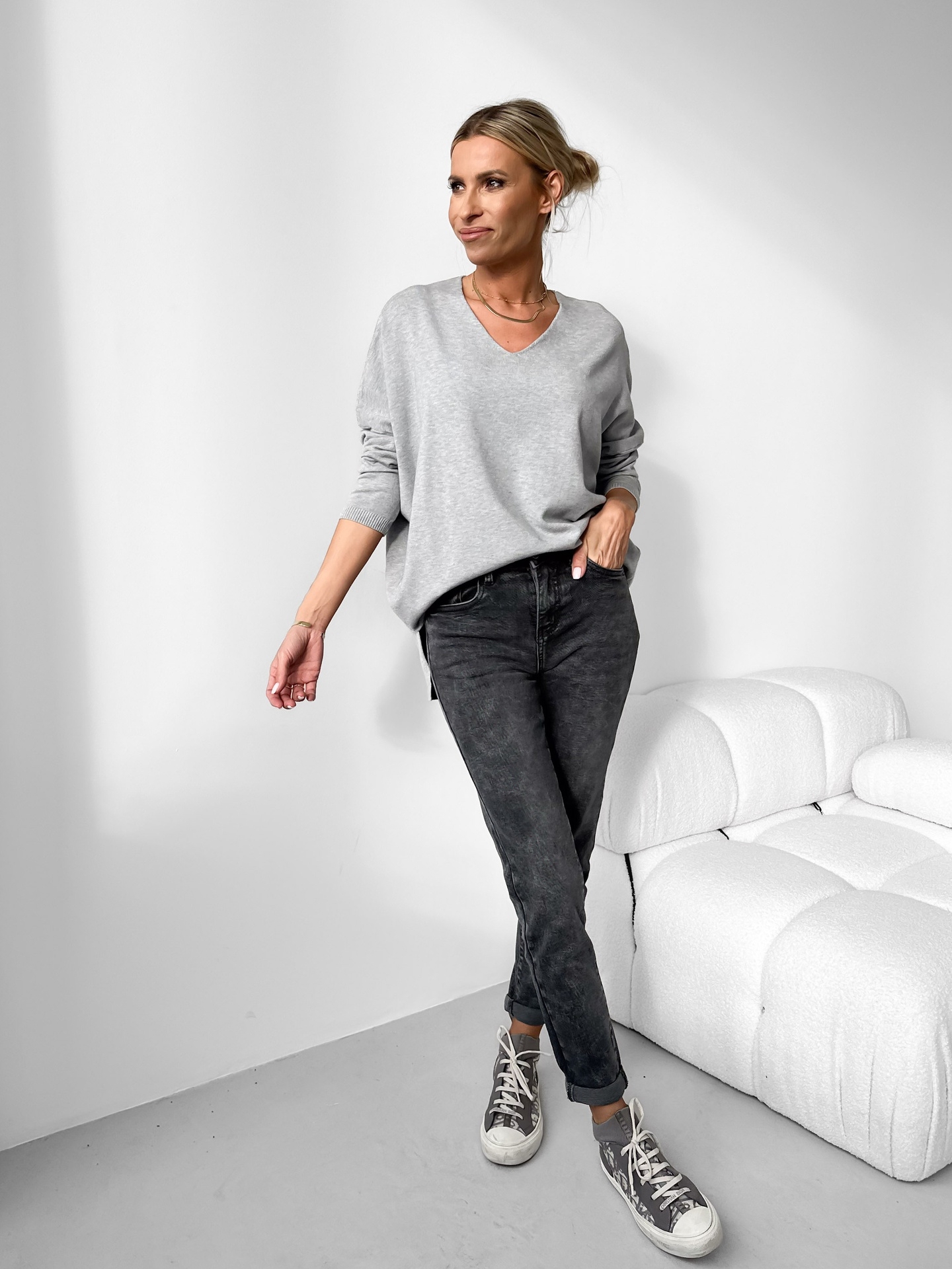 Sweter Szary Pull V3