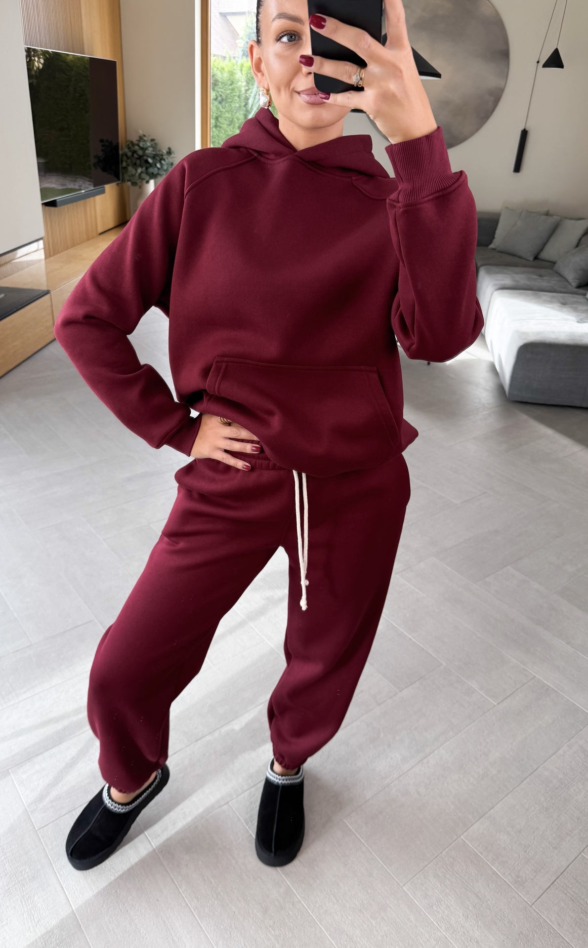 Komplet Ocieplany Bordowy Snugly 3