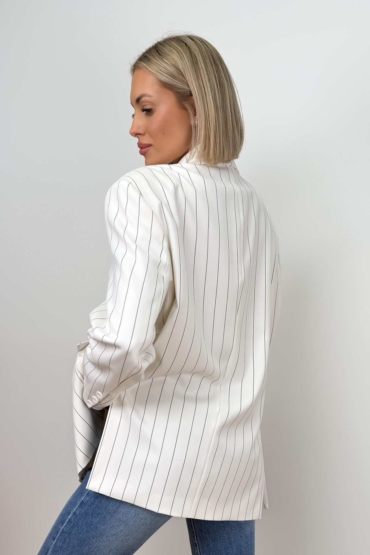 Marynarka Kremowa w Paski Sansa 3