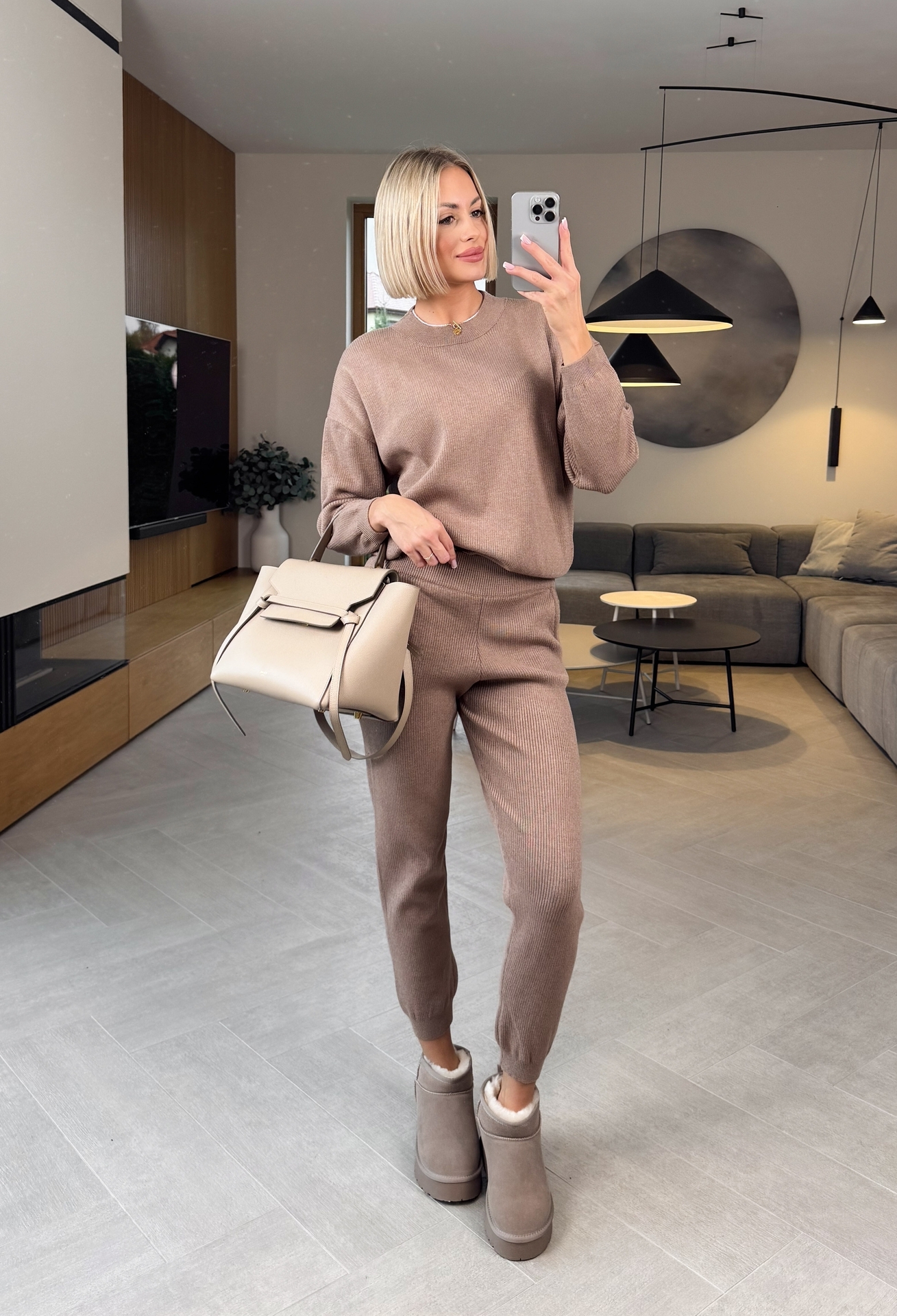 Komplet Sweterkowy Taupe Tes 1