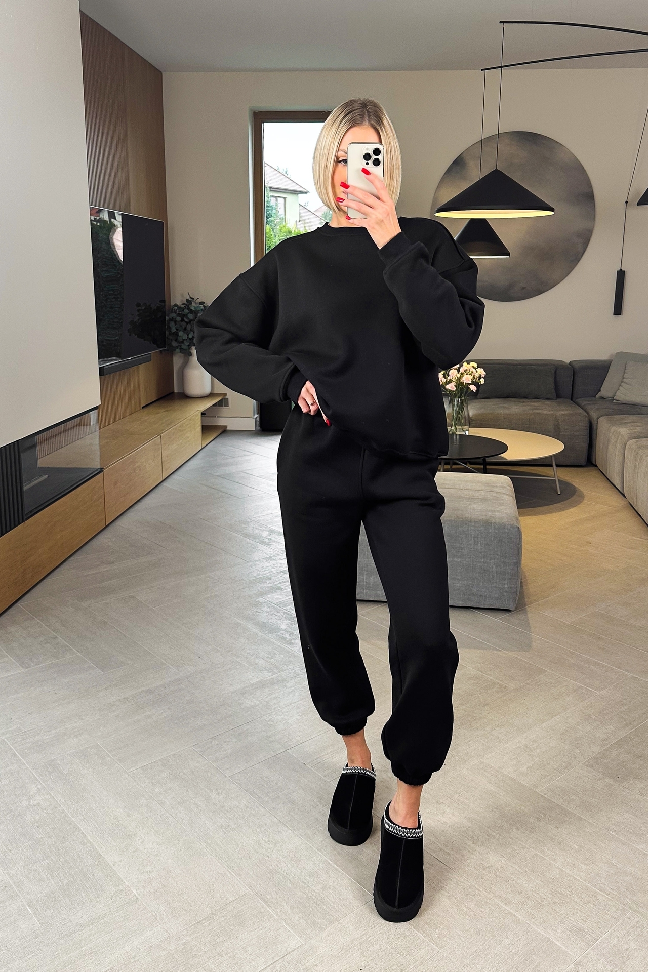 Komplet Czarny Ocieplany Baggy 2