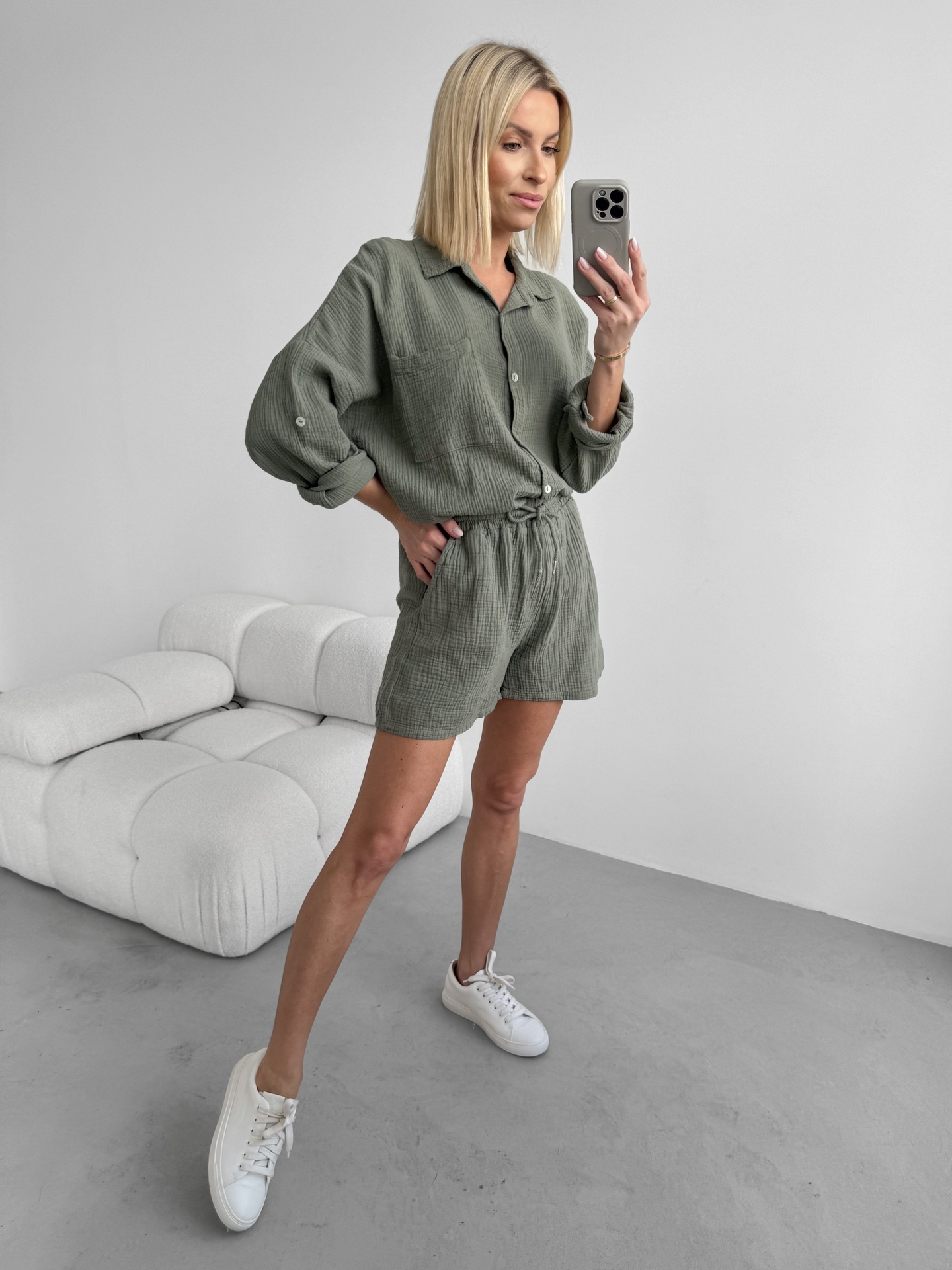 Komplet Muślinowy Khaki Sun