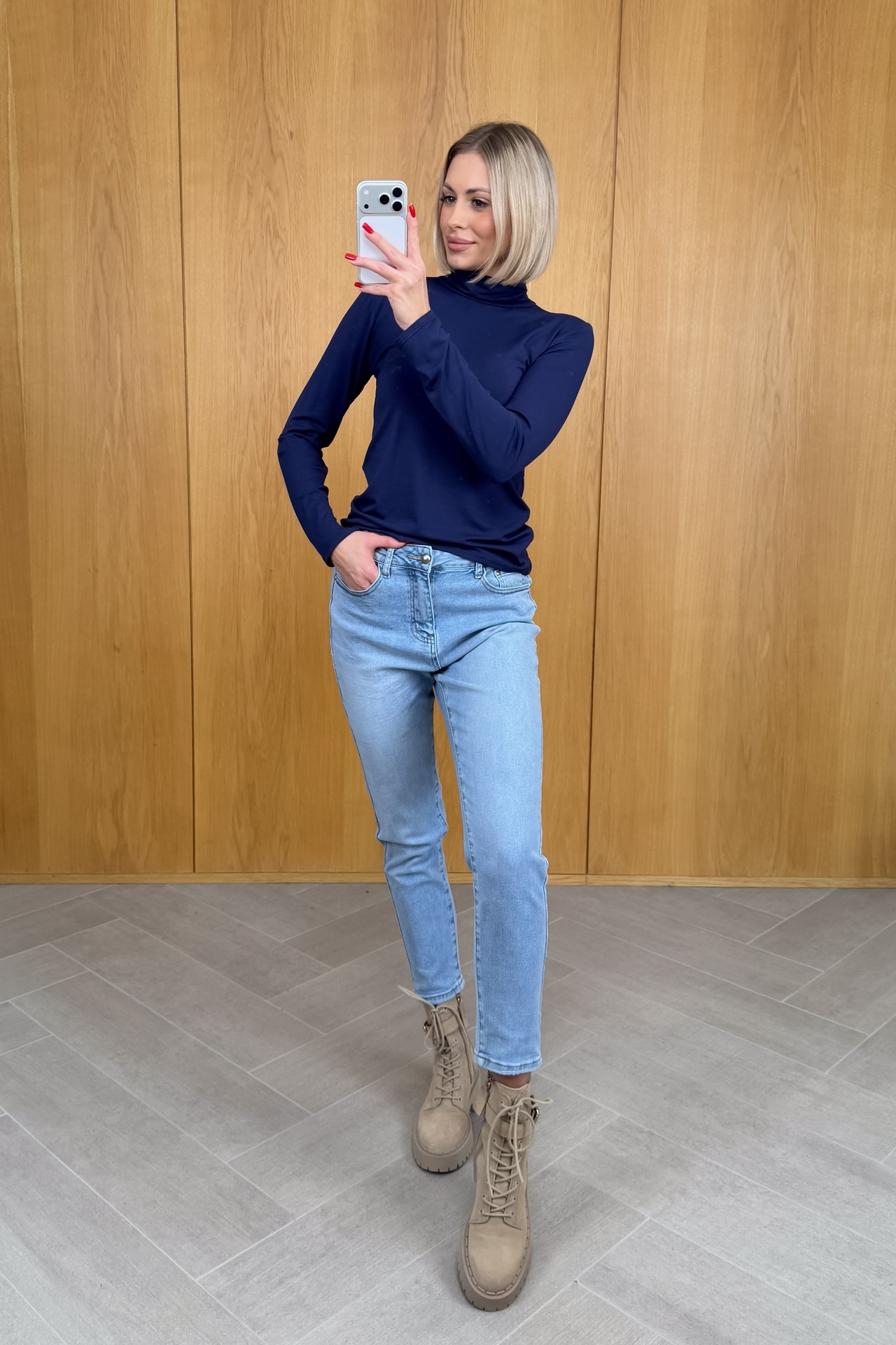 Bluzka z Golfem Granatowa Livia 3