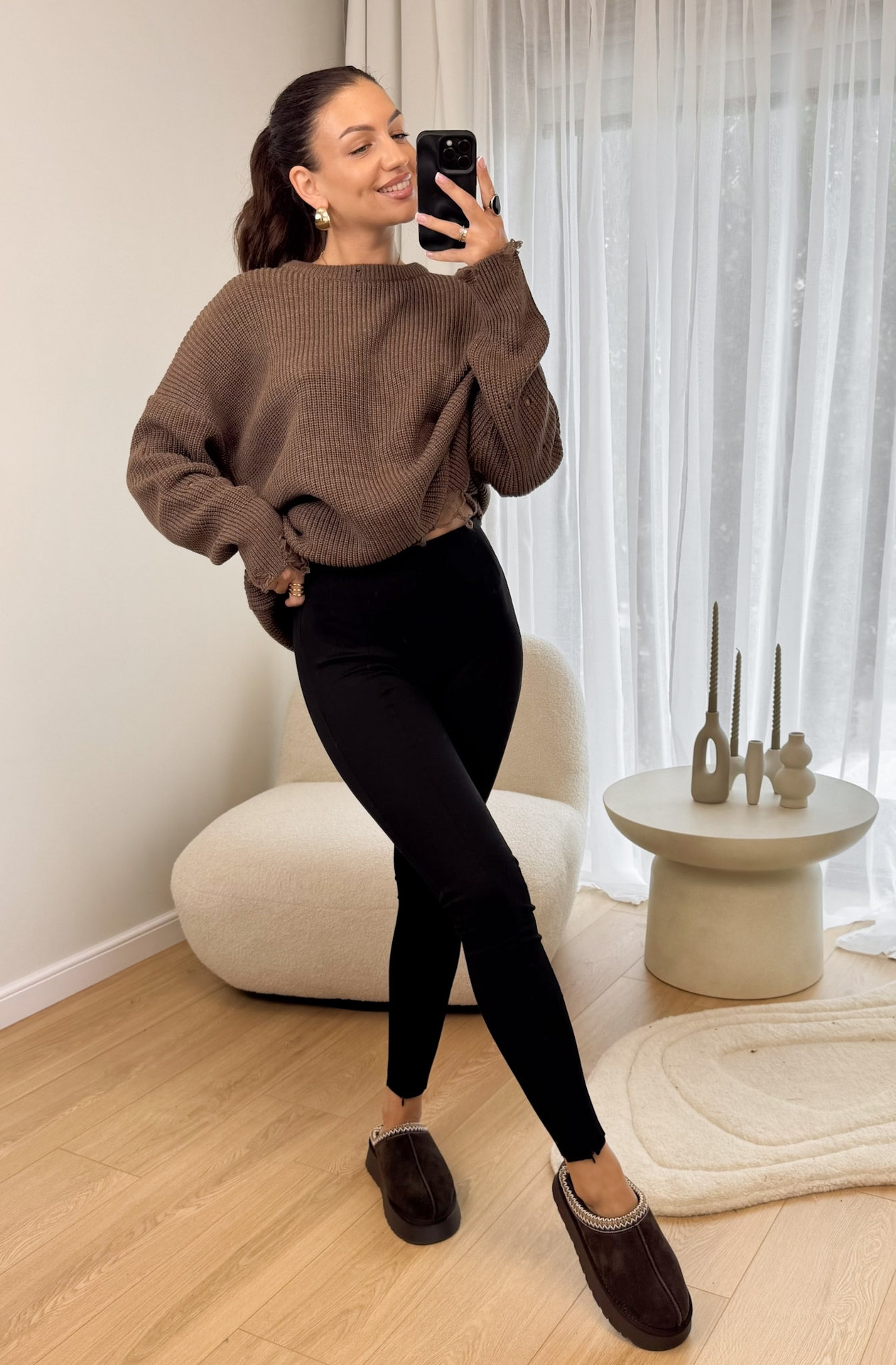 Legginsy z Zamkiem Czarne Gusto2