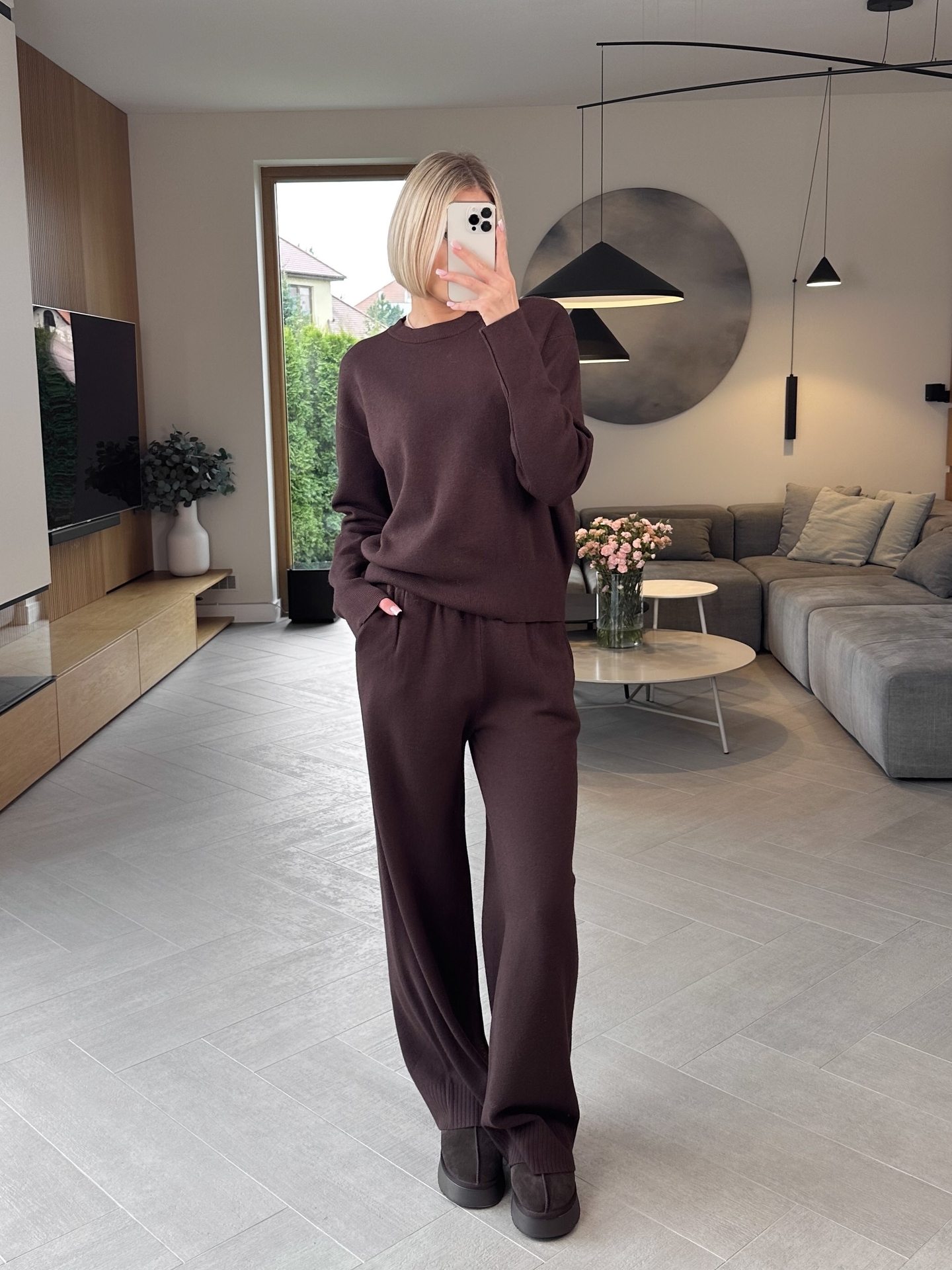 Komplet Sweterkowy Brązowy Selez 2