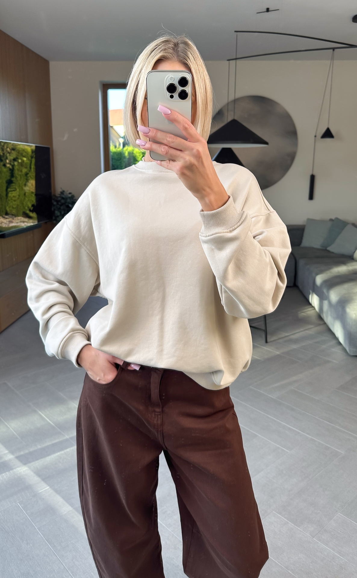 Bluza Nieocieplana Beżowa Boxy 1
