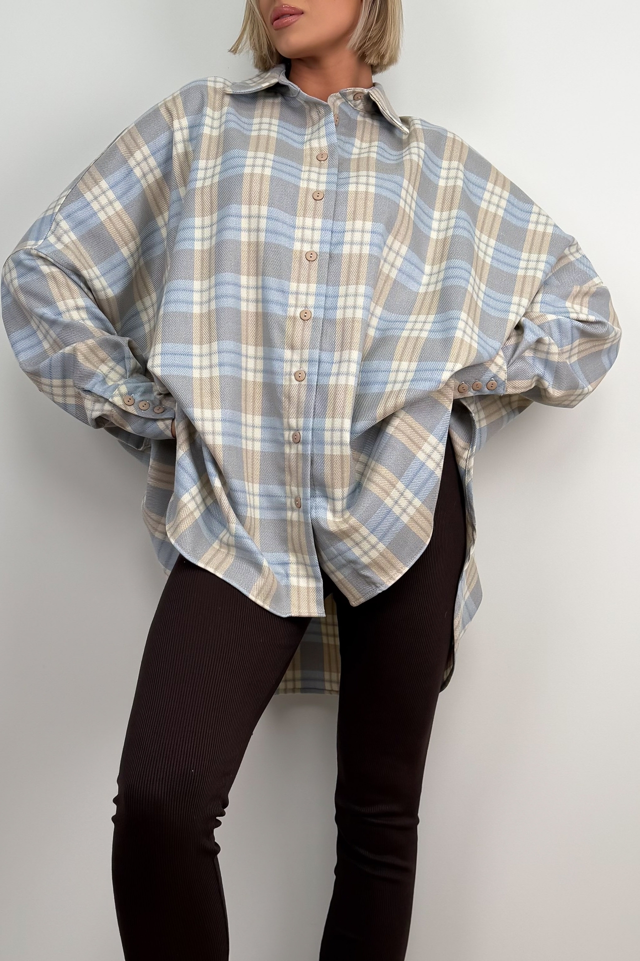 Koszula w Kratę Niebieska Luso 3