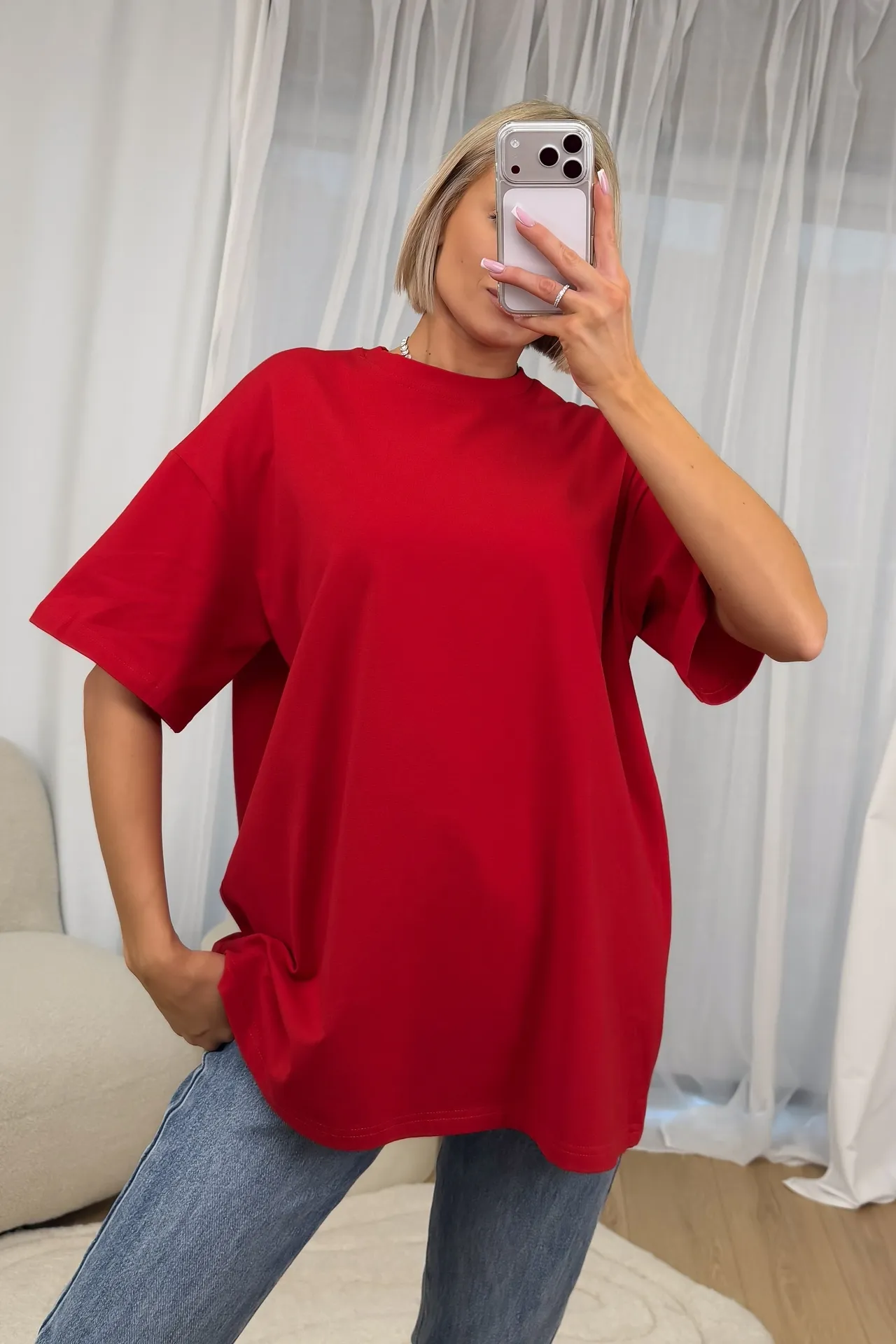 T-shirt Oversize Czerwony 3