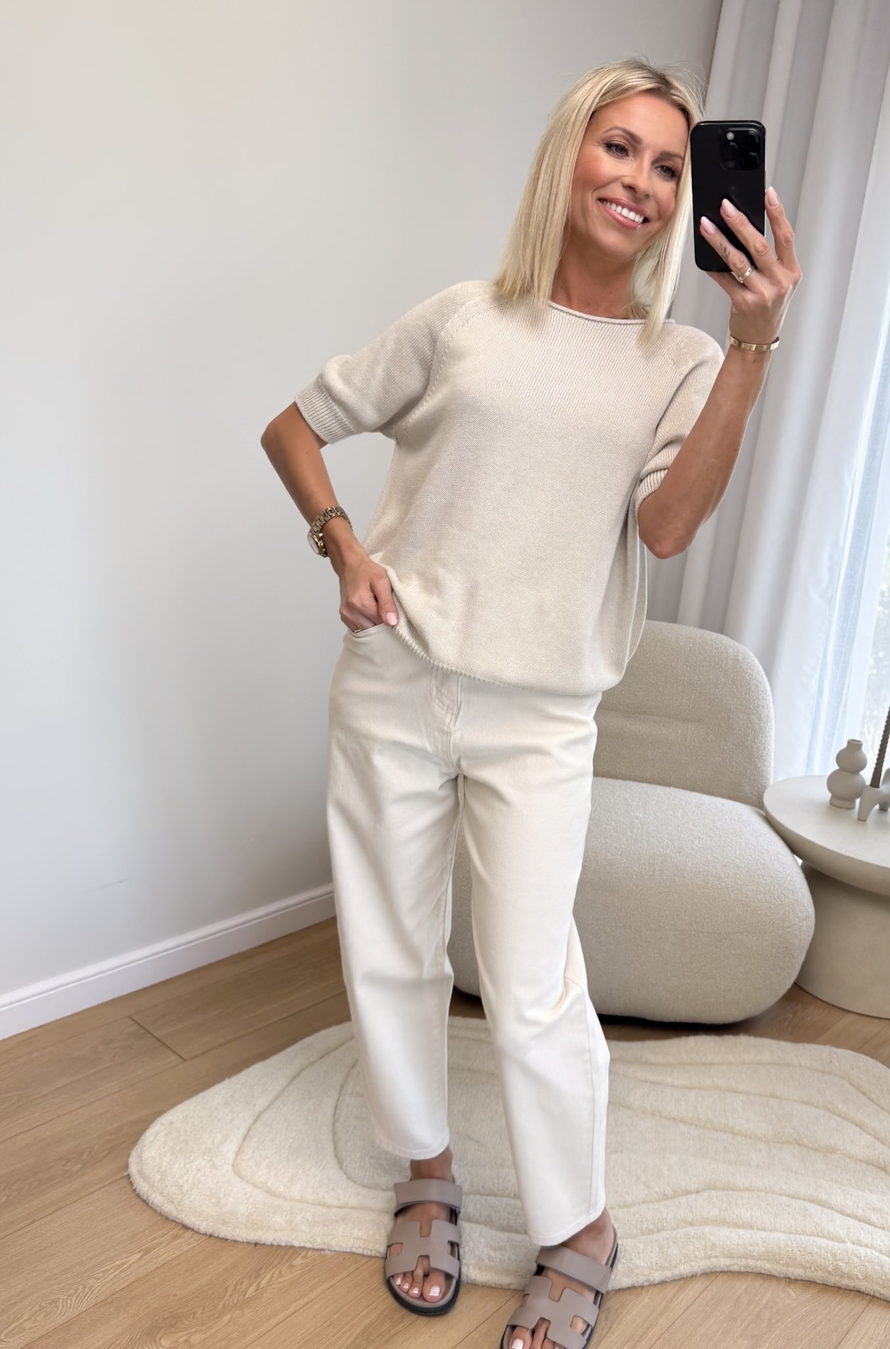 Sweter Bawełniany Beżowy Cano1