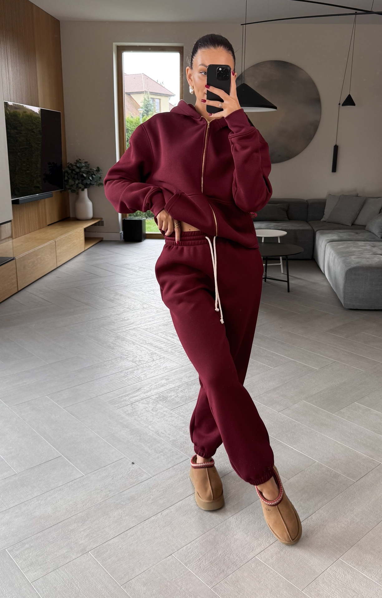 Komplet Dresowy Bordowy Ocieplany Flow 4