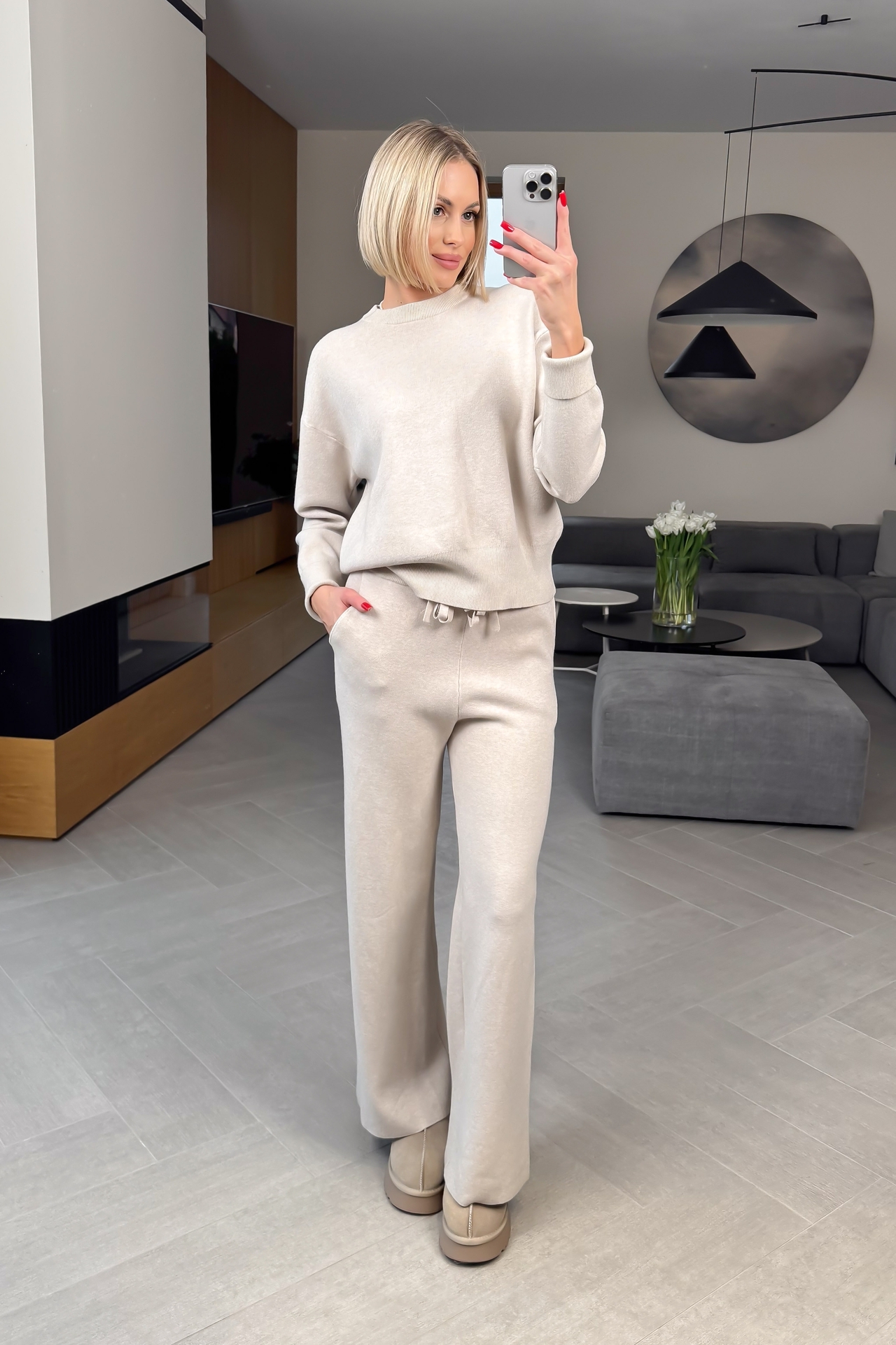 Komplet Sweterkowy Beżowy Lior 2