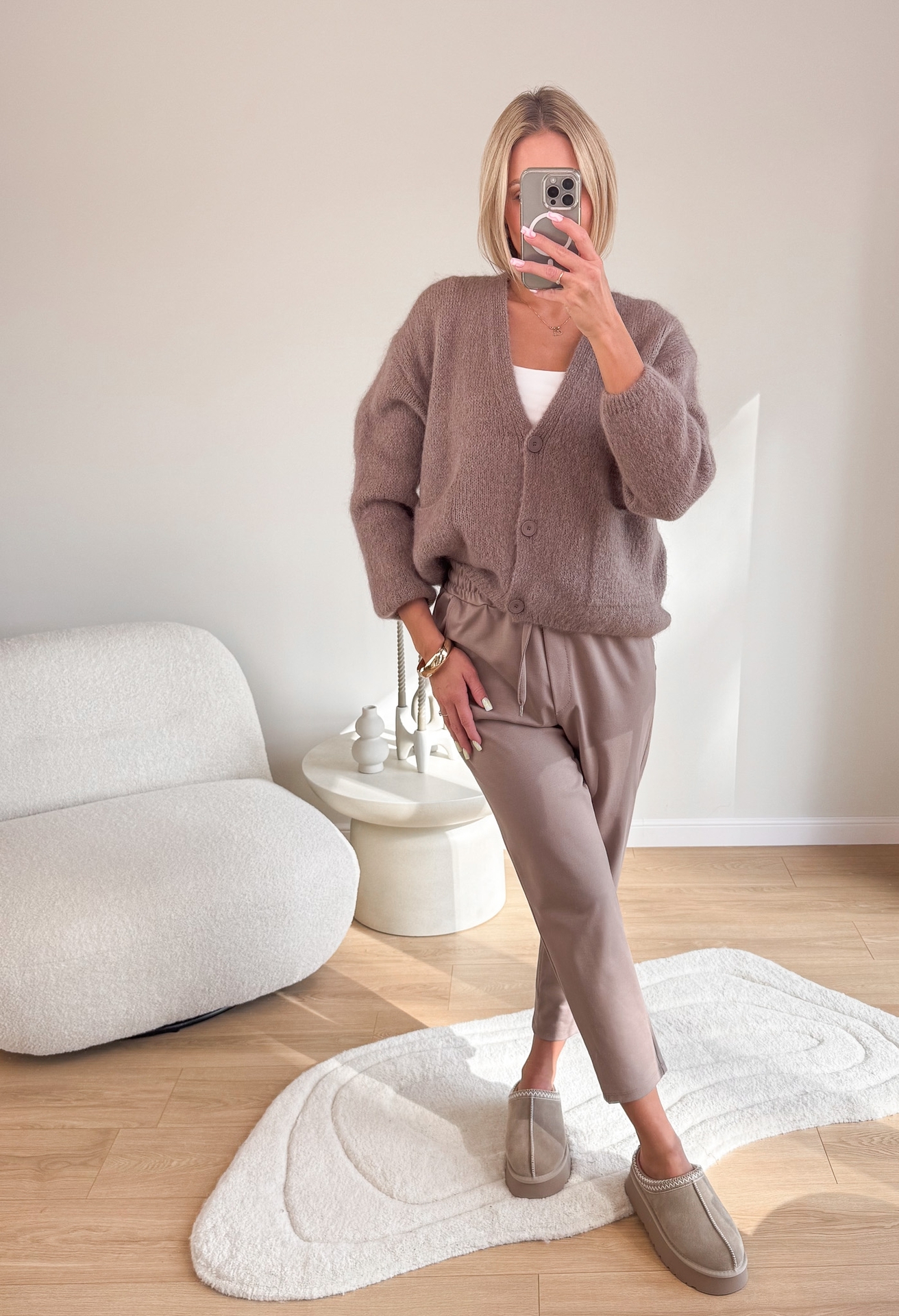 Sweter Rozpinany Taupe Coll4