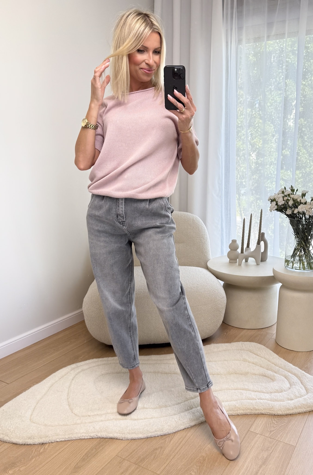 Sweter Bawełniany Pudrowy Cano3