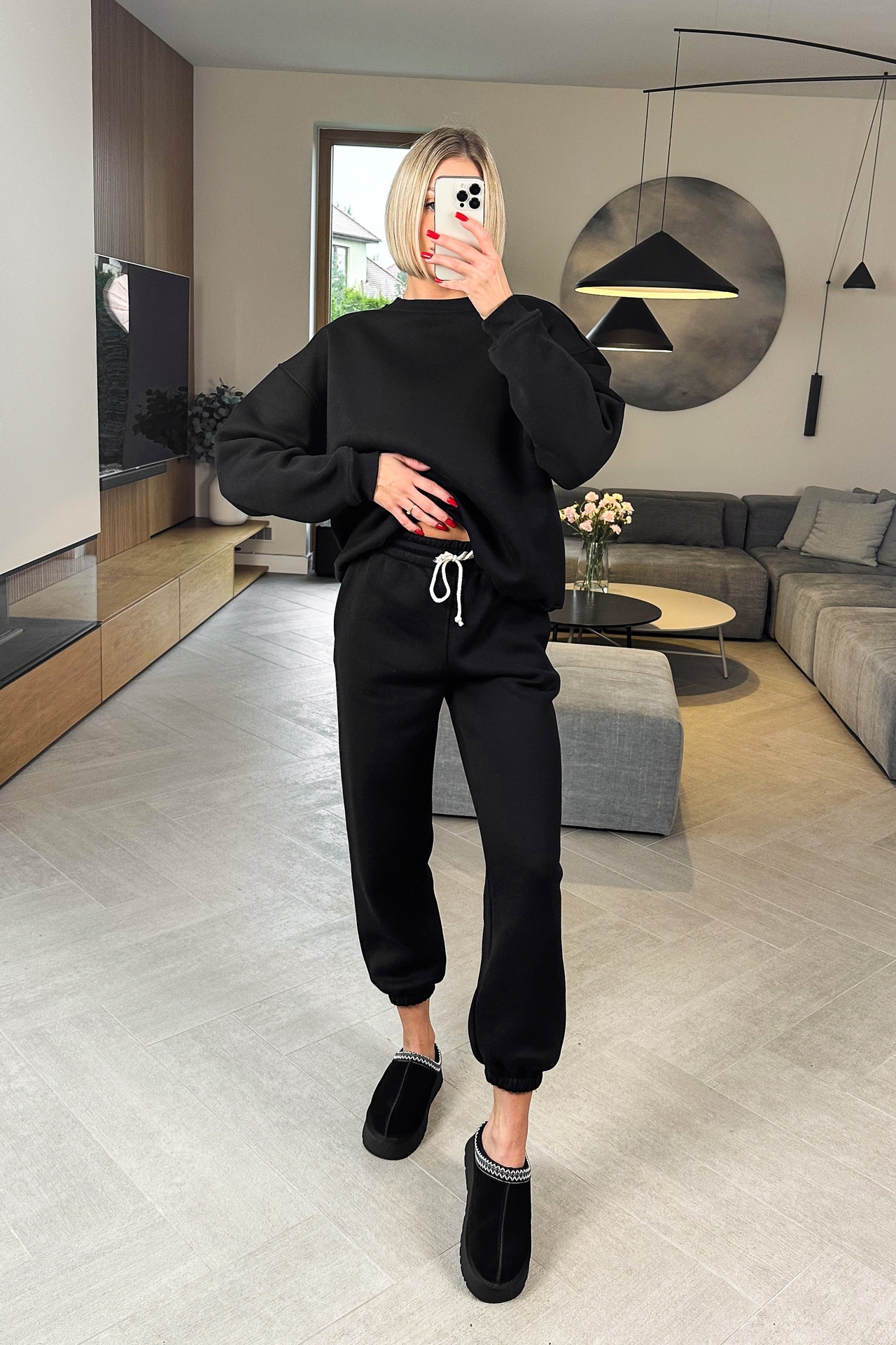 Komplet Czarny Ocieplany Baggy 1