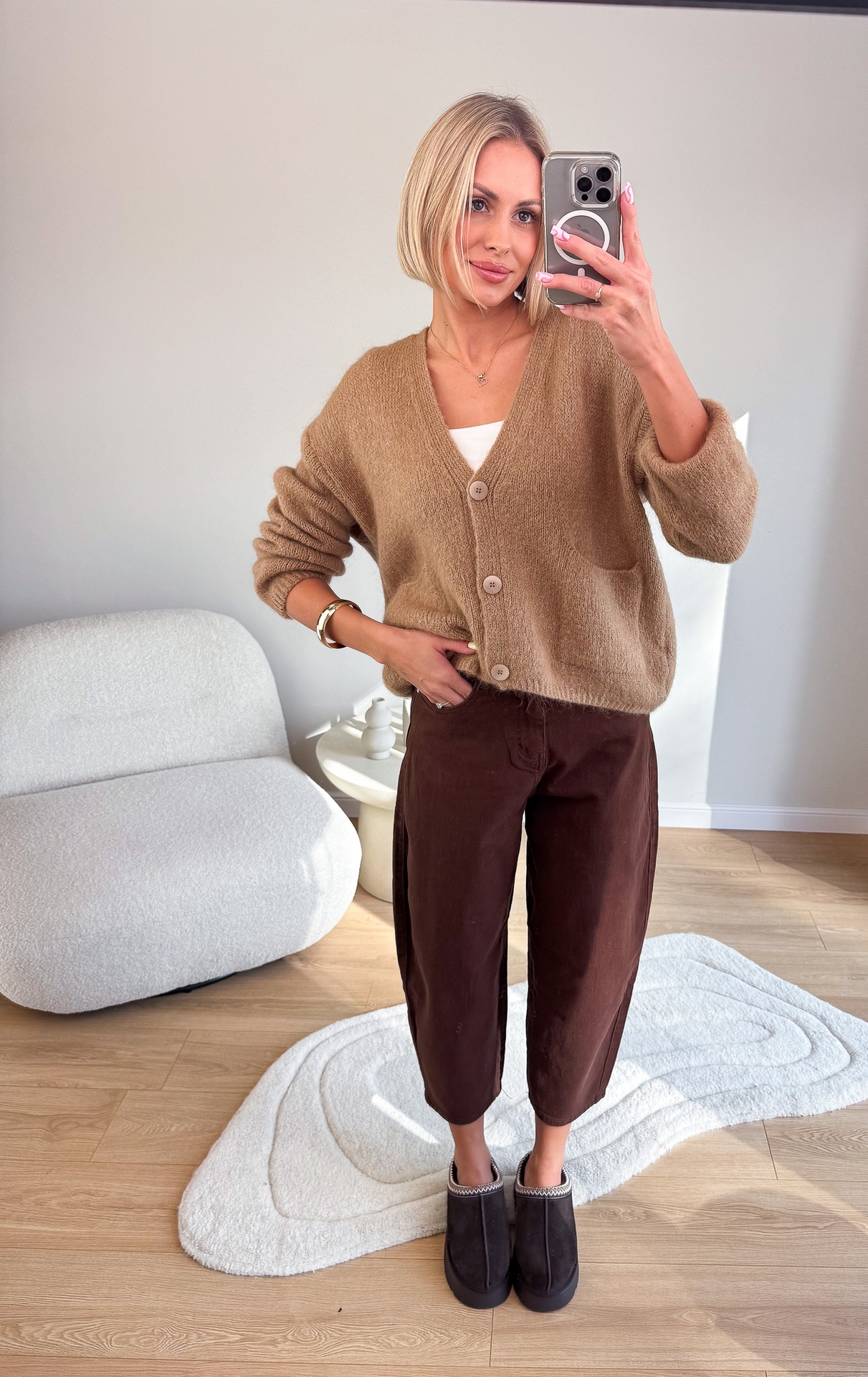 Sweter Rozpinany Camelowy Coll3