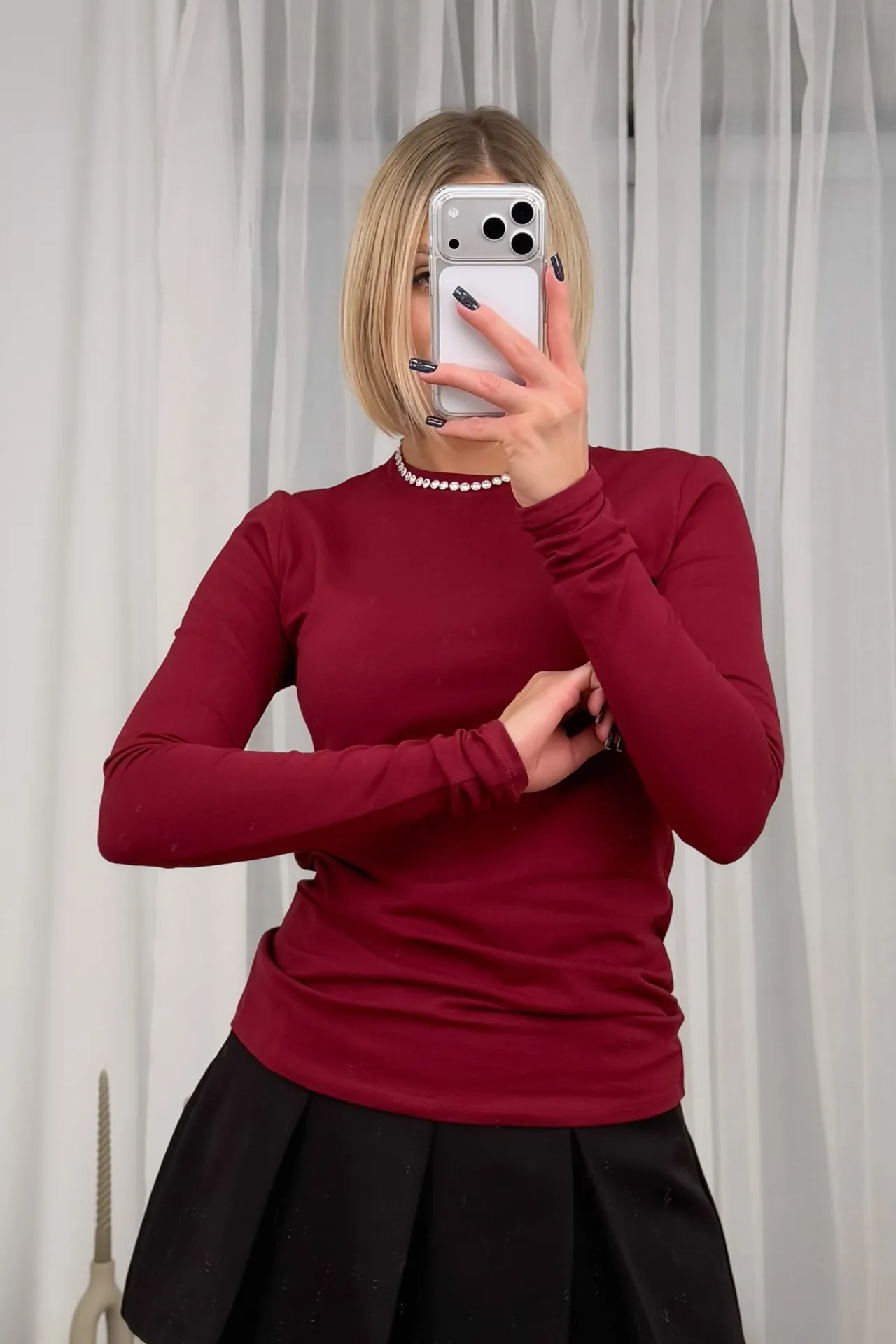 Bluzka Basic Bordowa 2