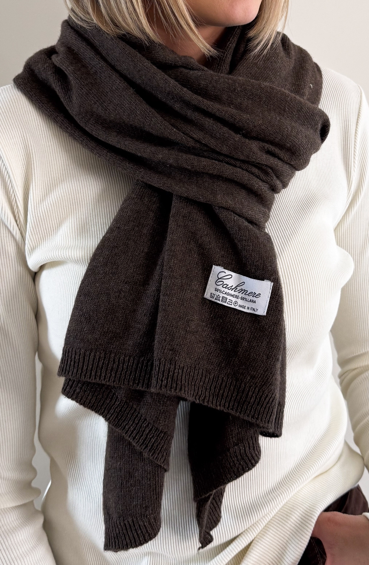 Szalik Brązowy Cashmere 2