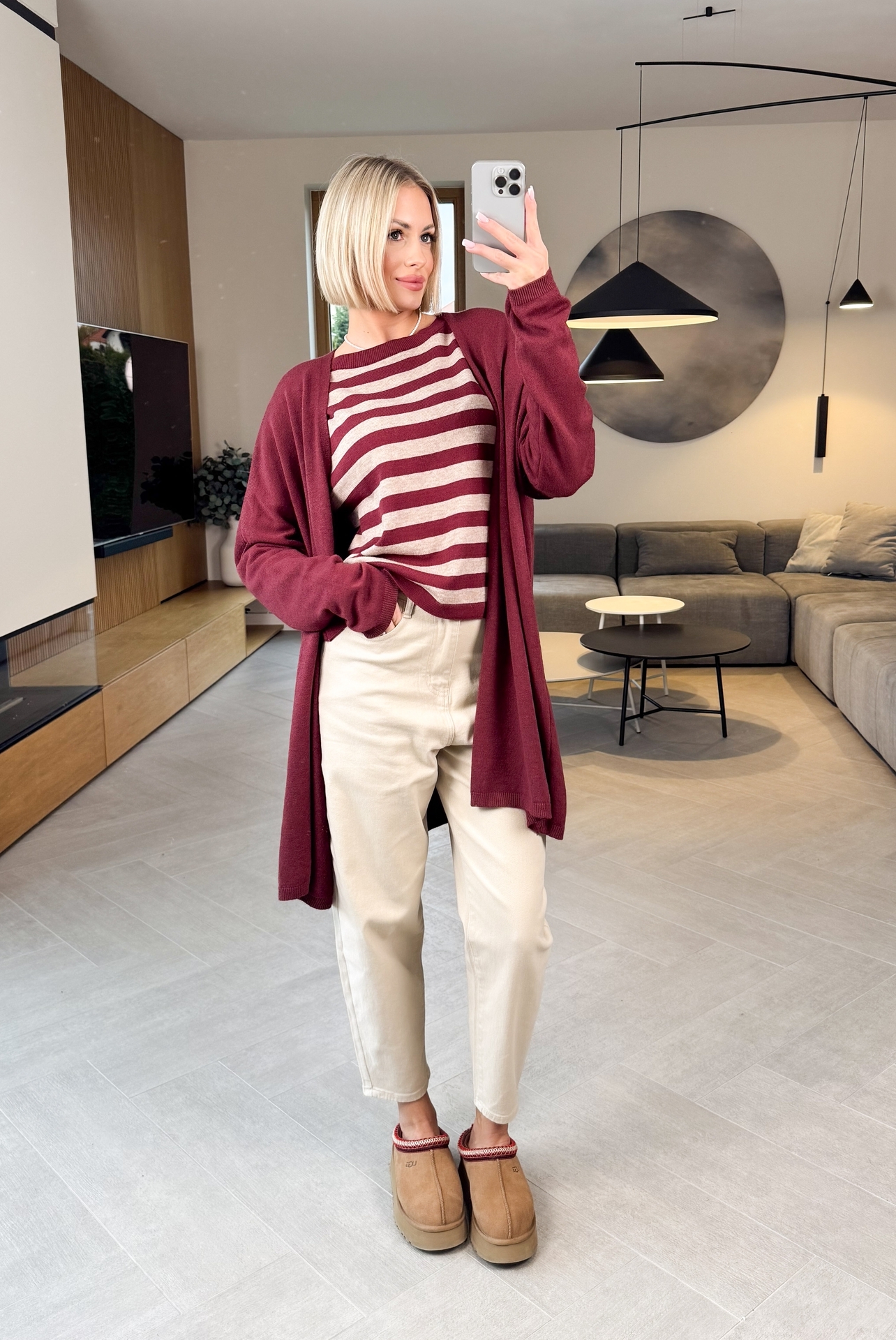 Sweter w Bordowe Paski Ava 3