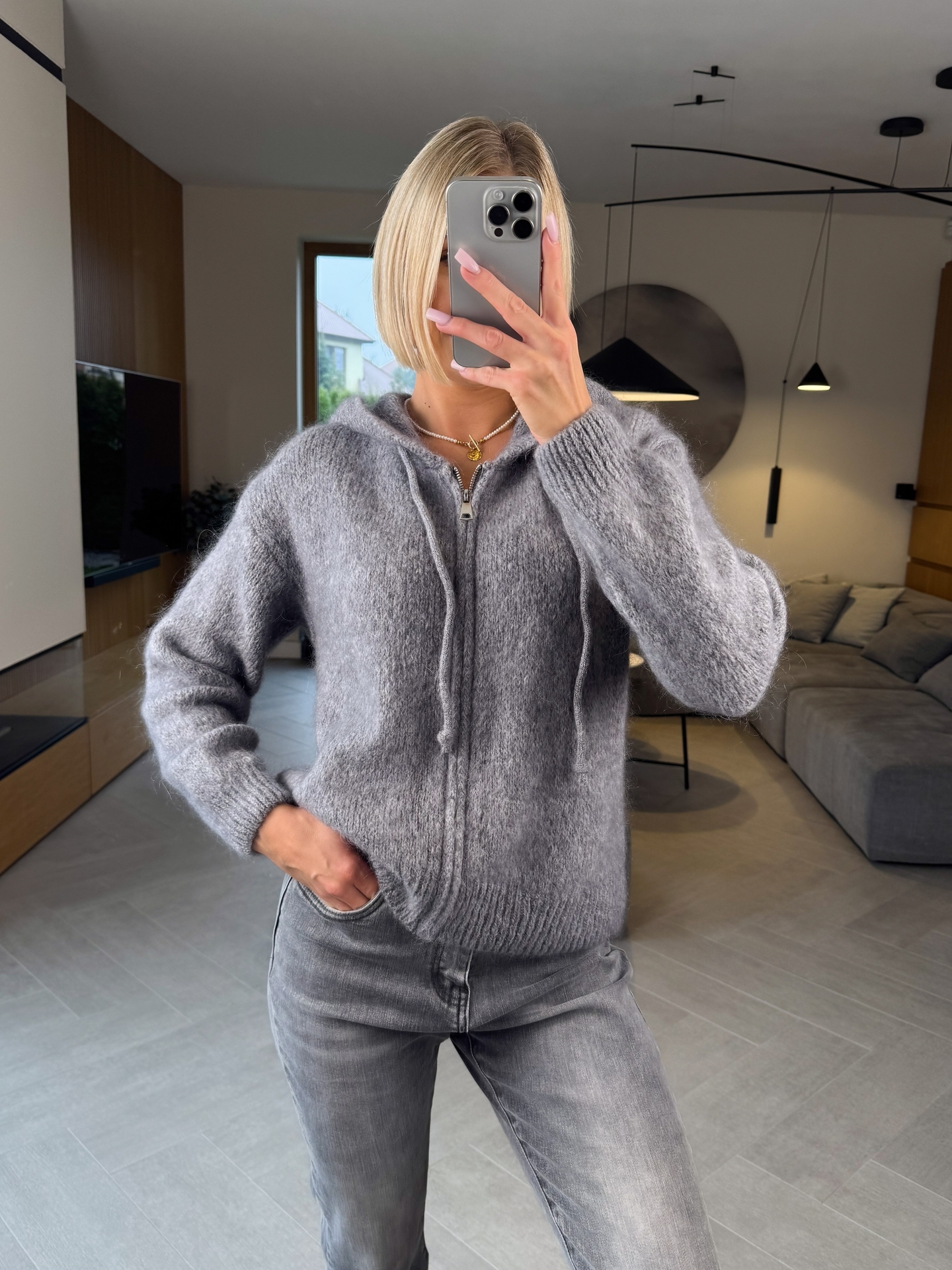 Sweter Rozpinany Szary Res 1
