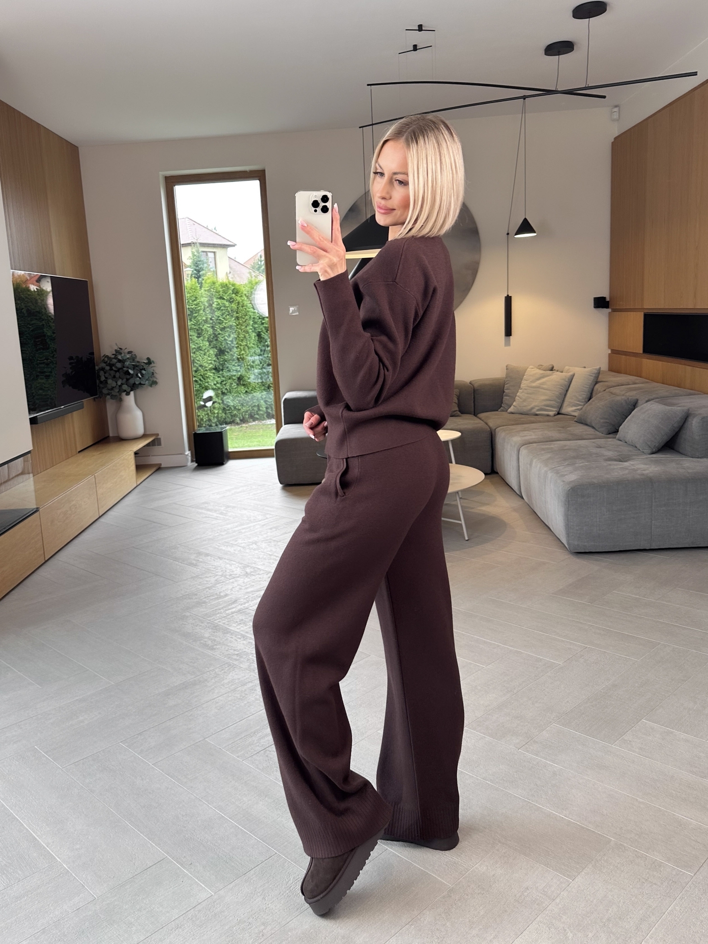 Komplet Sweterkowy Brązowy Selez 4