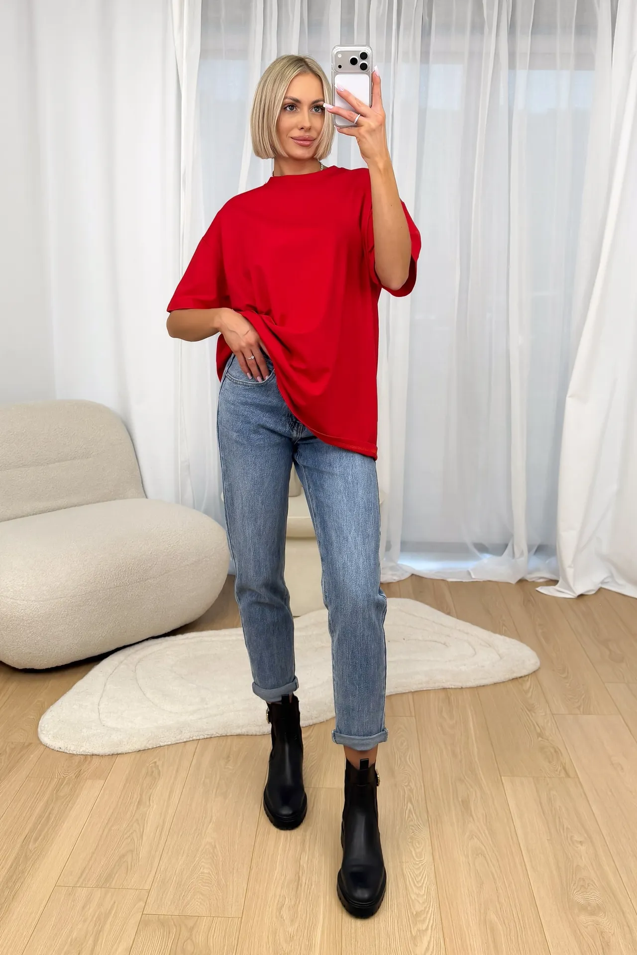 T-shirt Oversize Czerwony 5