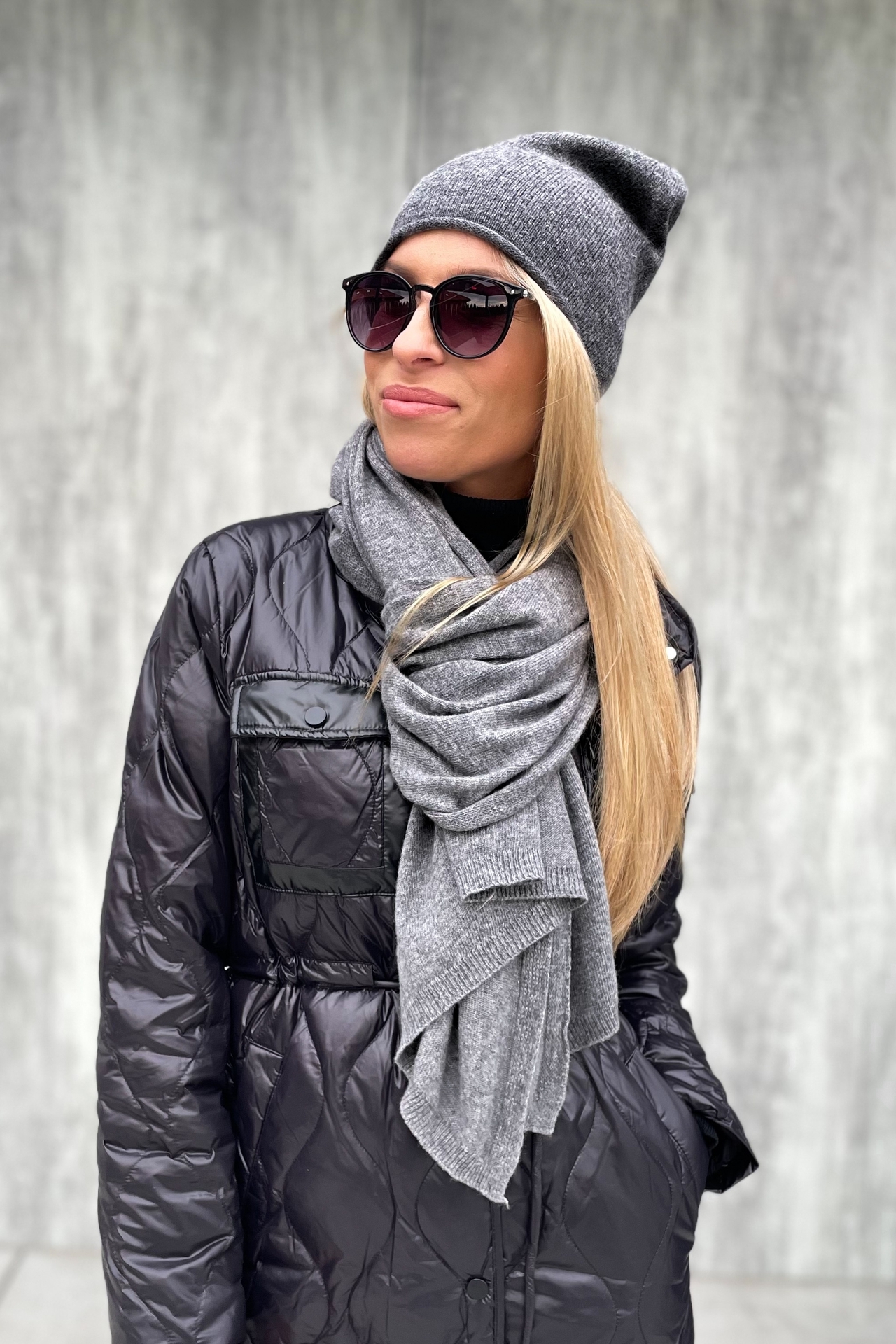 Szalik Grafitowy Cashmere
