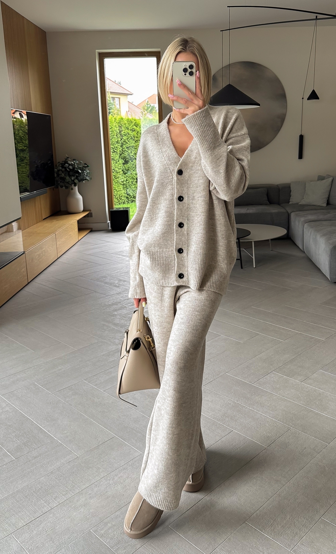 Komplet Sweterkowy Beżowy Saf 1