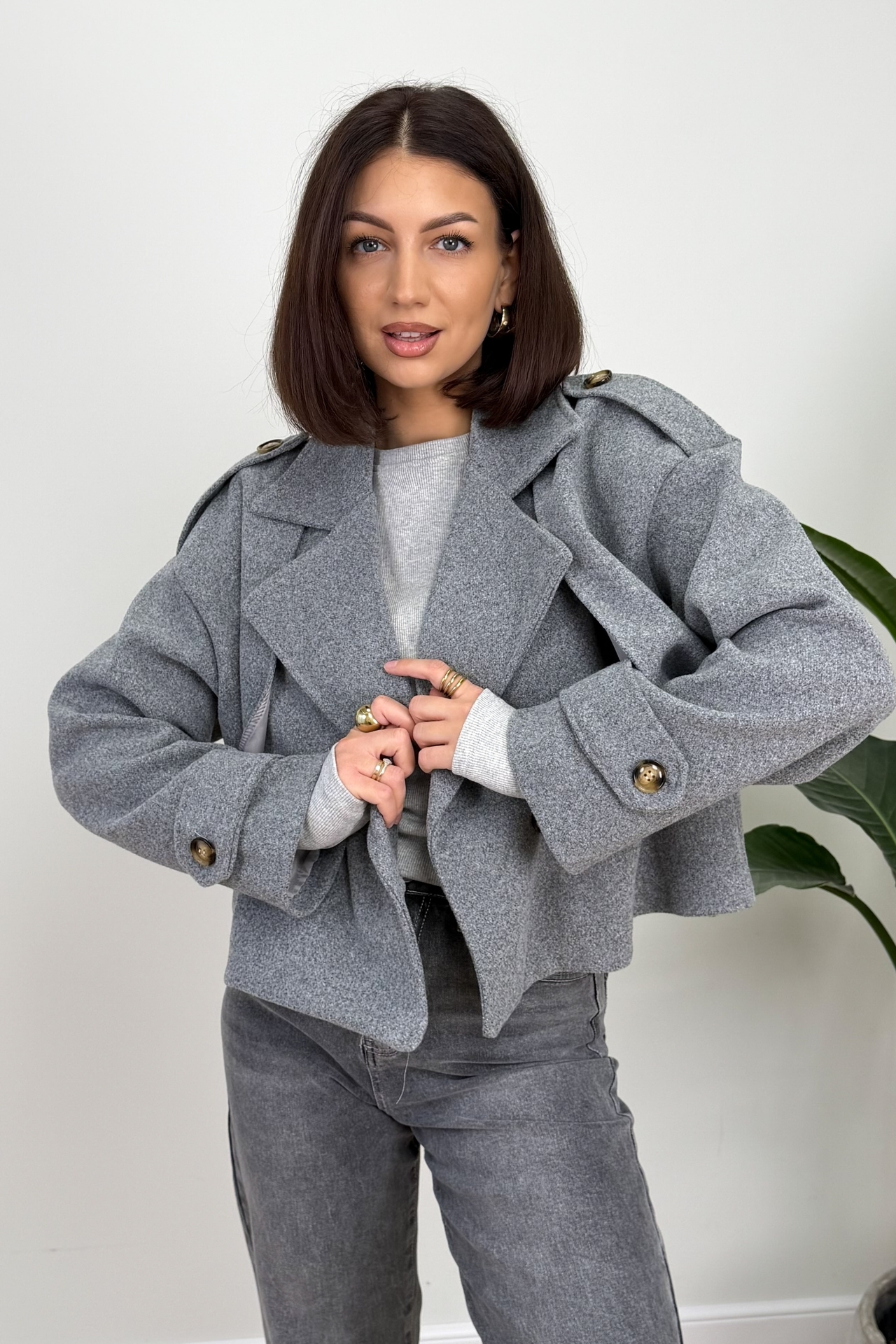 Krótka Marynarka Grafitowa Melma 1