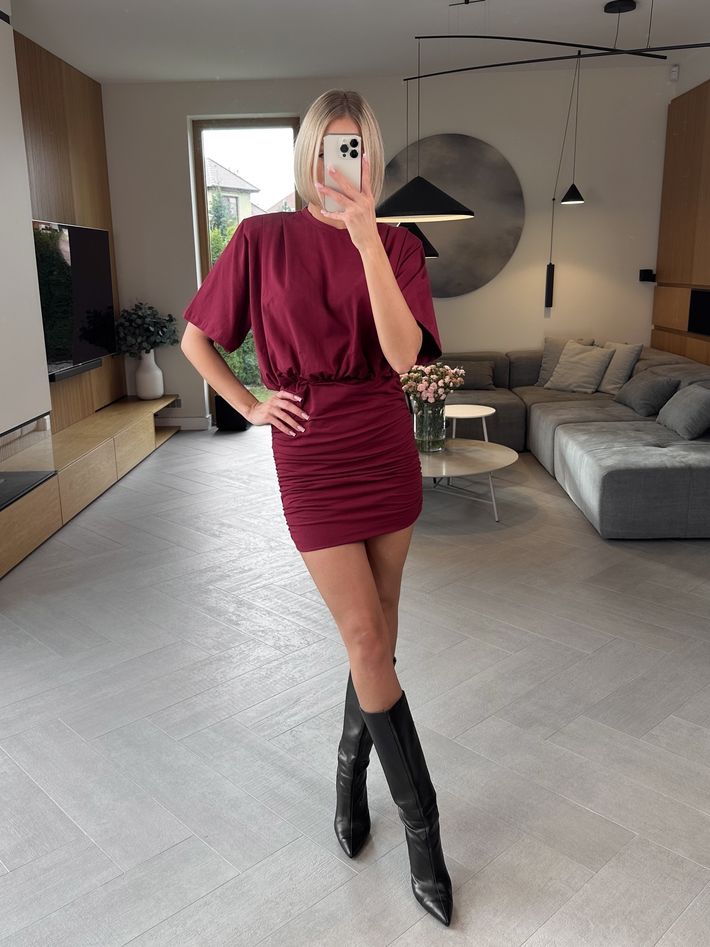 Sukienka Bordowa Lusso 3