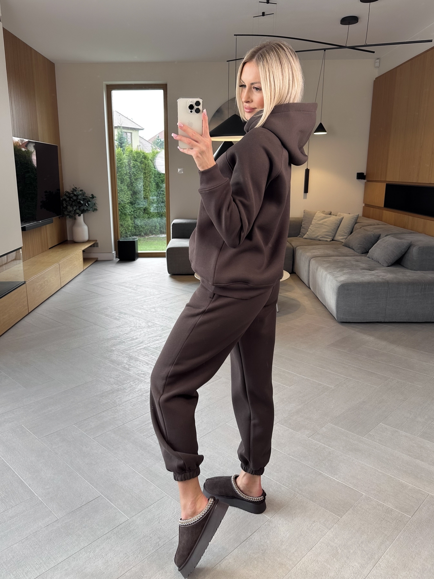 Komplet Dresowy Brązowy Ocieplany Flow 2