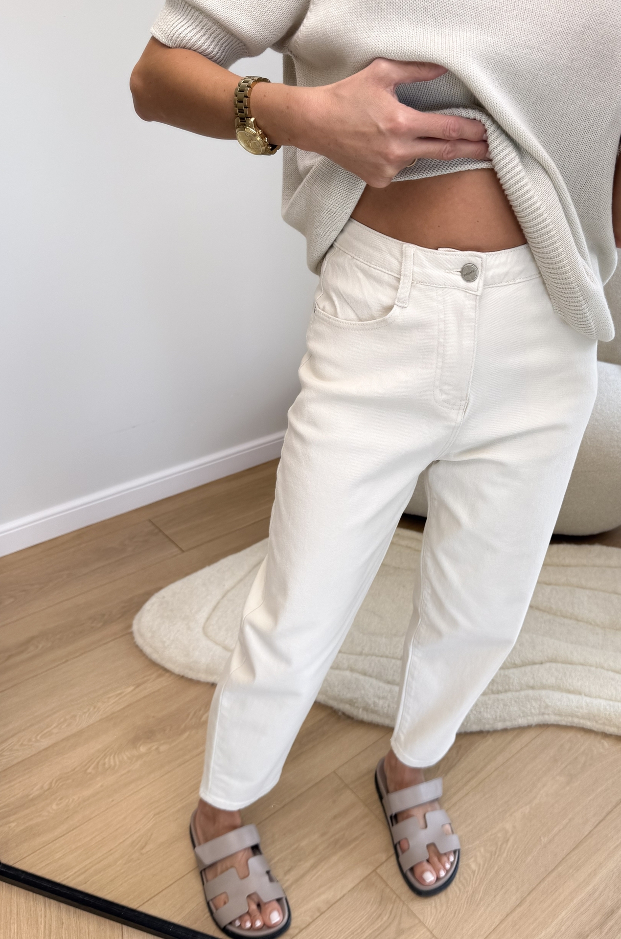 Spodnie Kremowe Skinny 1