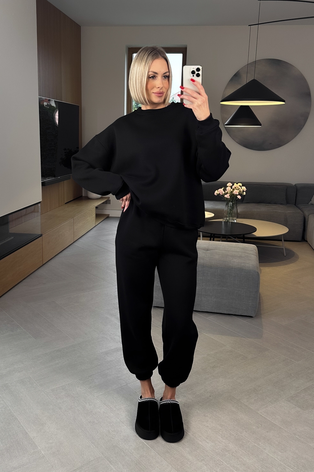 Komplet Czarny Ocieplany Baggy 2